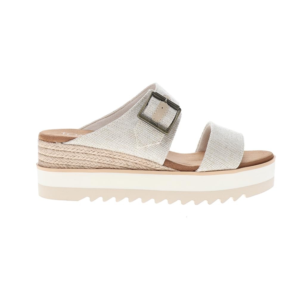 Womens Diana Buckle Platform Casual Sandals Casual Mid Heel 2-3″ – Beige – Si…