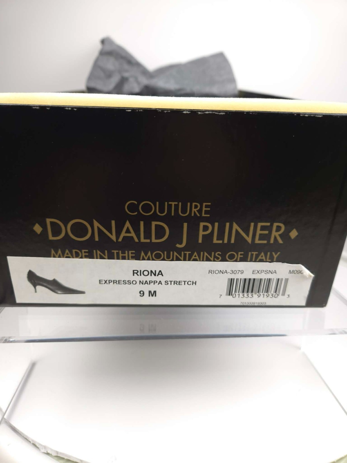 Donald J Pliner HYWEI Leopard Metallic Flats 9M Italy Display Model Box