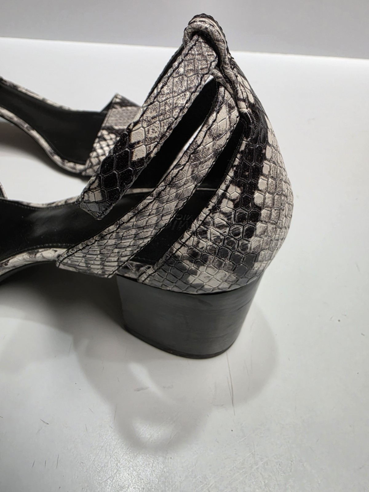 Michael Kors Lilah Block-Heel Snakeskin Leather Sandal Size 9
