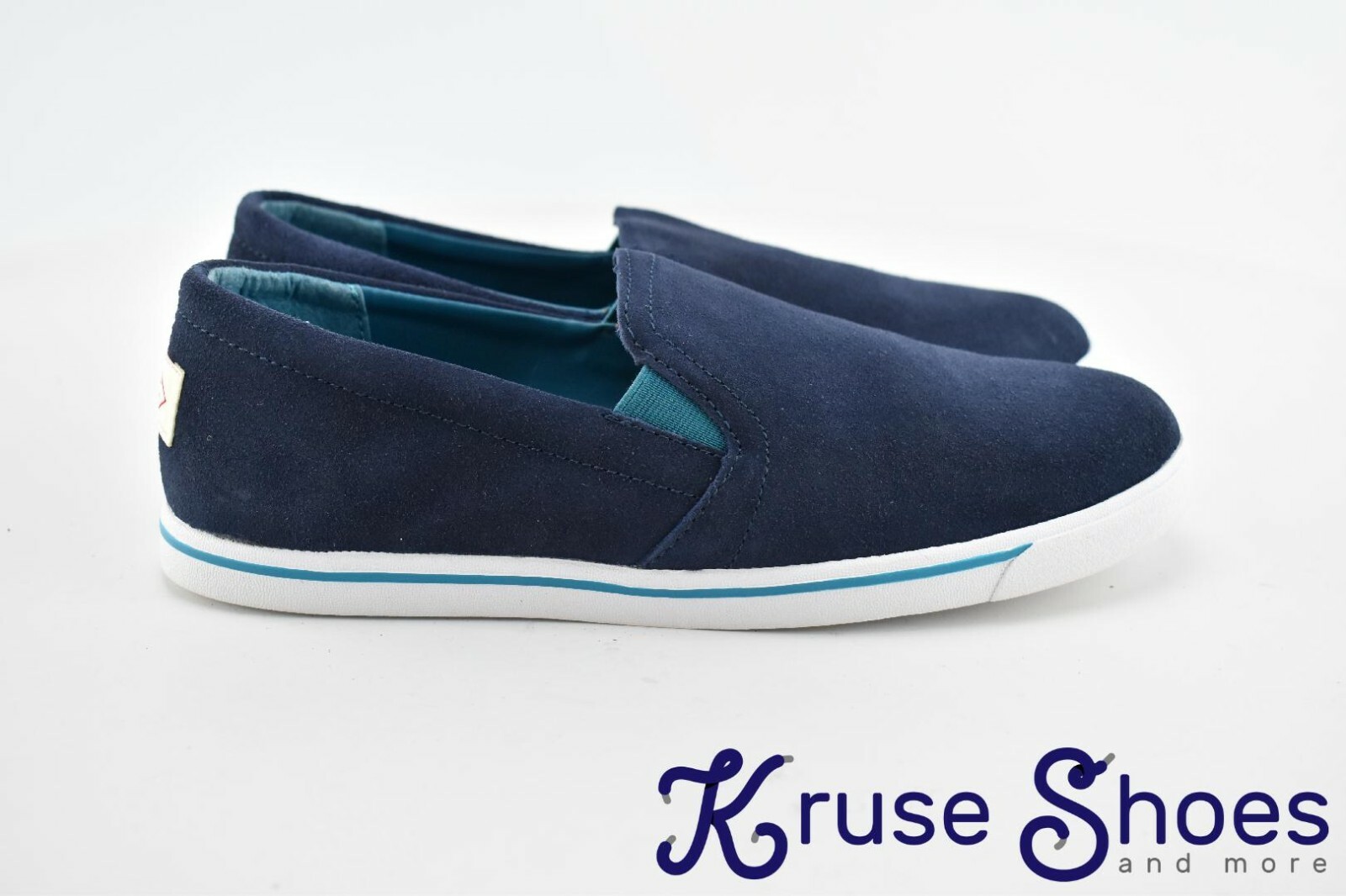 Lands’ End Women’s Canvas Leather Slip-On Sneakers «Deep Sea» Size 6.5B