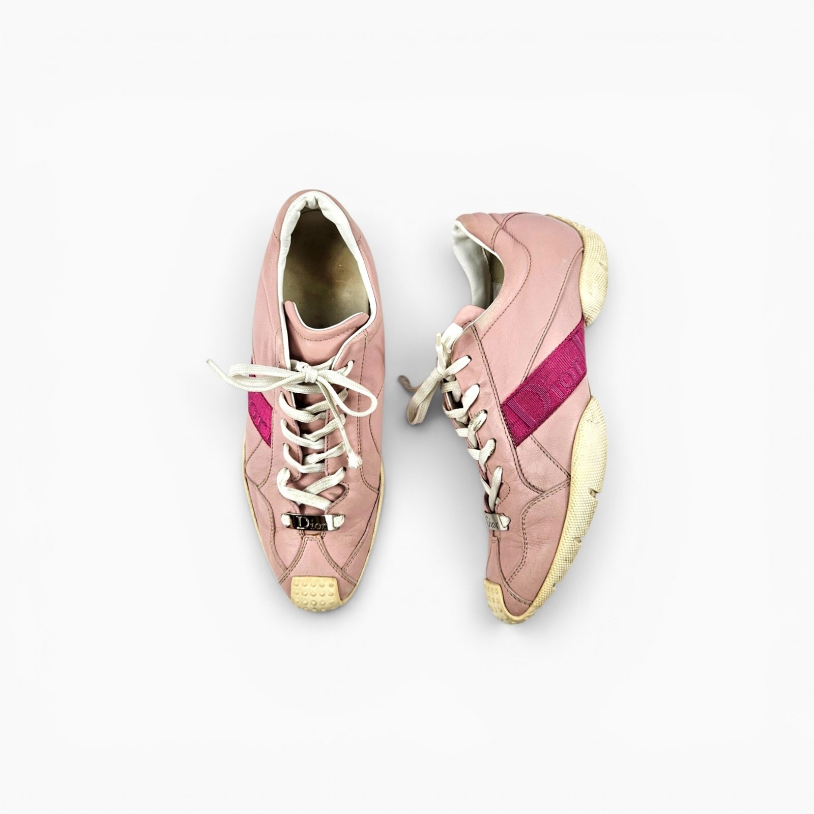 Y2k Christian Dior Sneakers Pink Metal Dior Lace Plate – Size 38 (8)