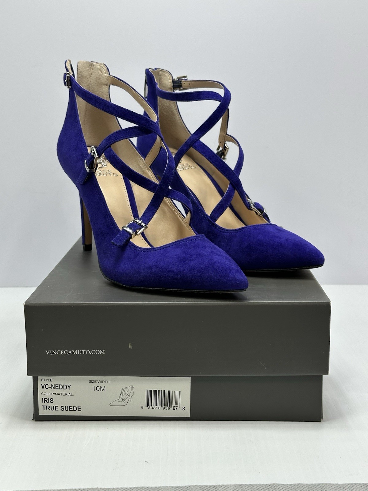 Vince Camuto VC Neddy Iris Suede Leather Straps Heels Pumps Size 10M New