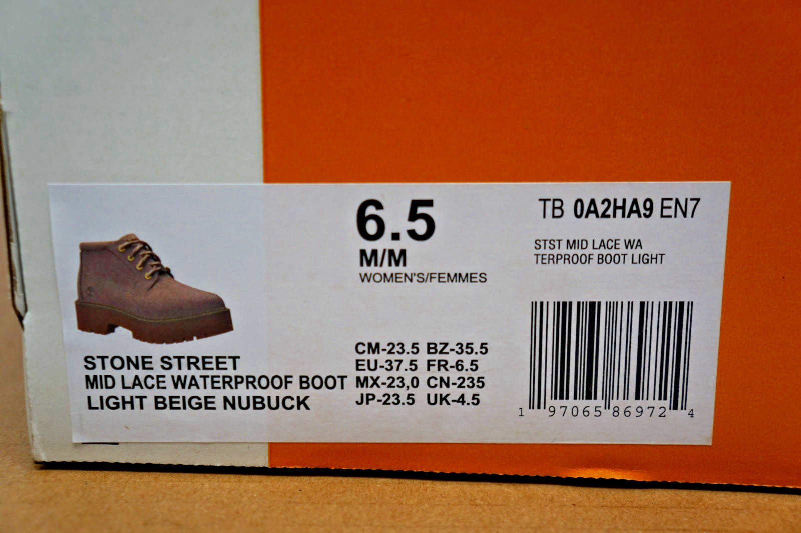 Timberland Stone Street midlace waterproof boot Women’s Size 6.5