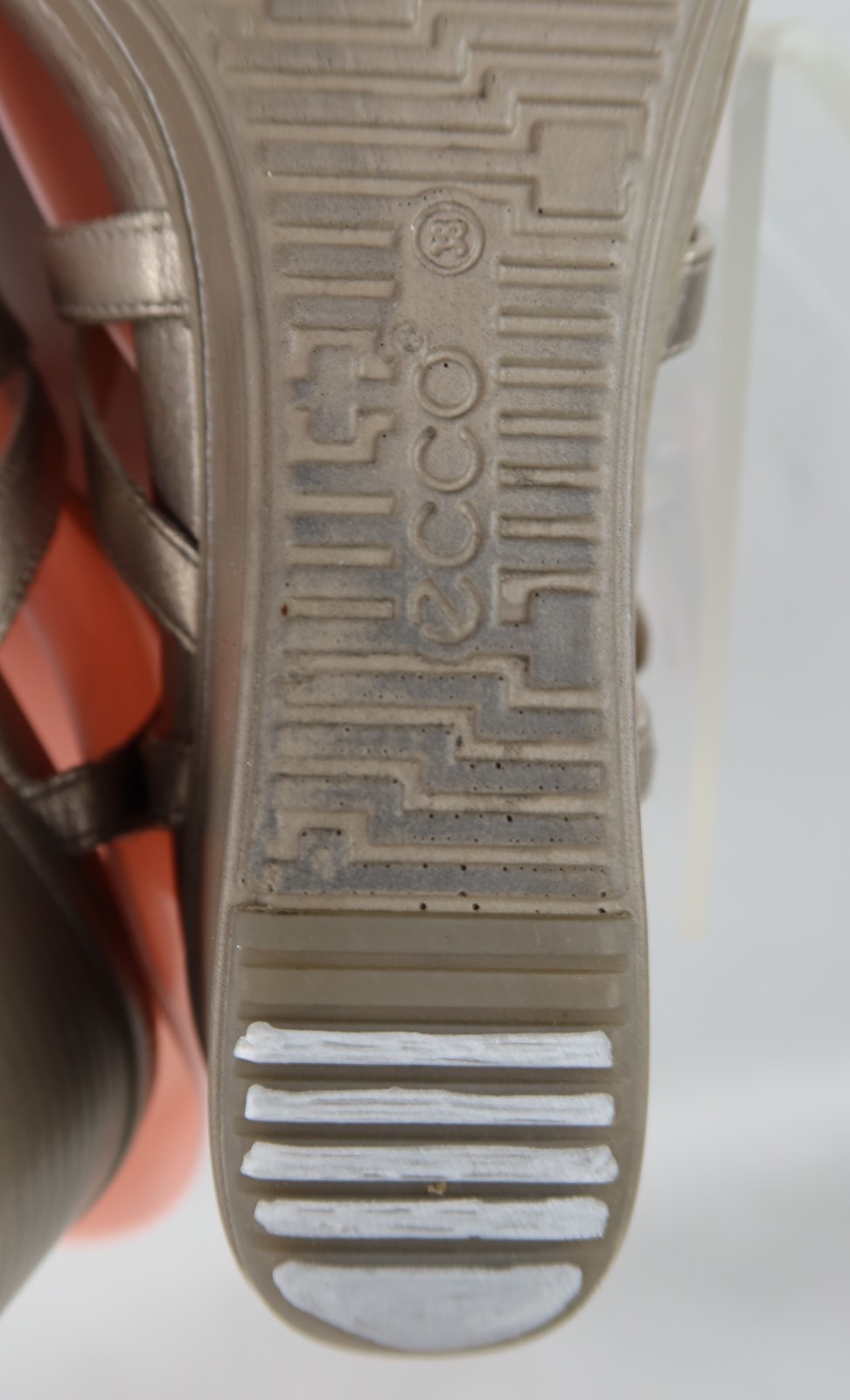ECCO Touch 45 S Wedge Leather Sandal Platinum EU 38 / US 7