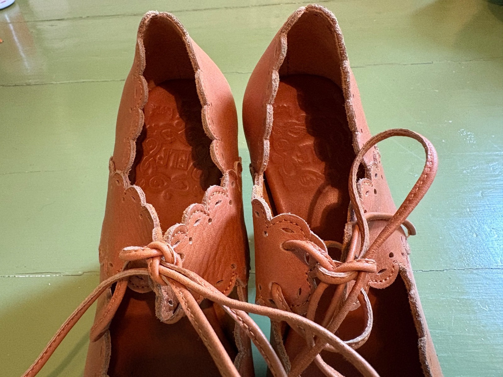 Bali ELF Handmade Paradise Bird Leather Heels Size 6.5 Brown Mary Jane Worn Once