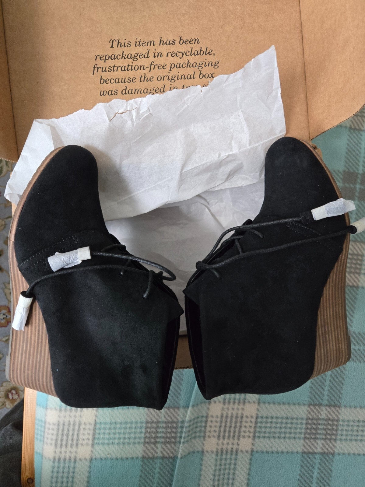Dr. Scholl’s Women’s Dakota Wedge Ankle Boots (Size 8 W, Black) – New (no box)