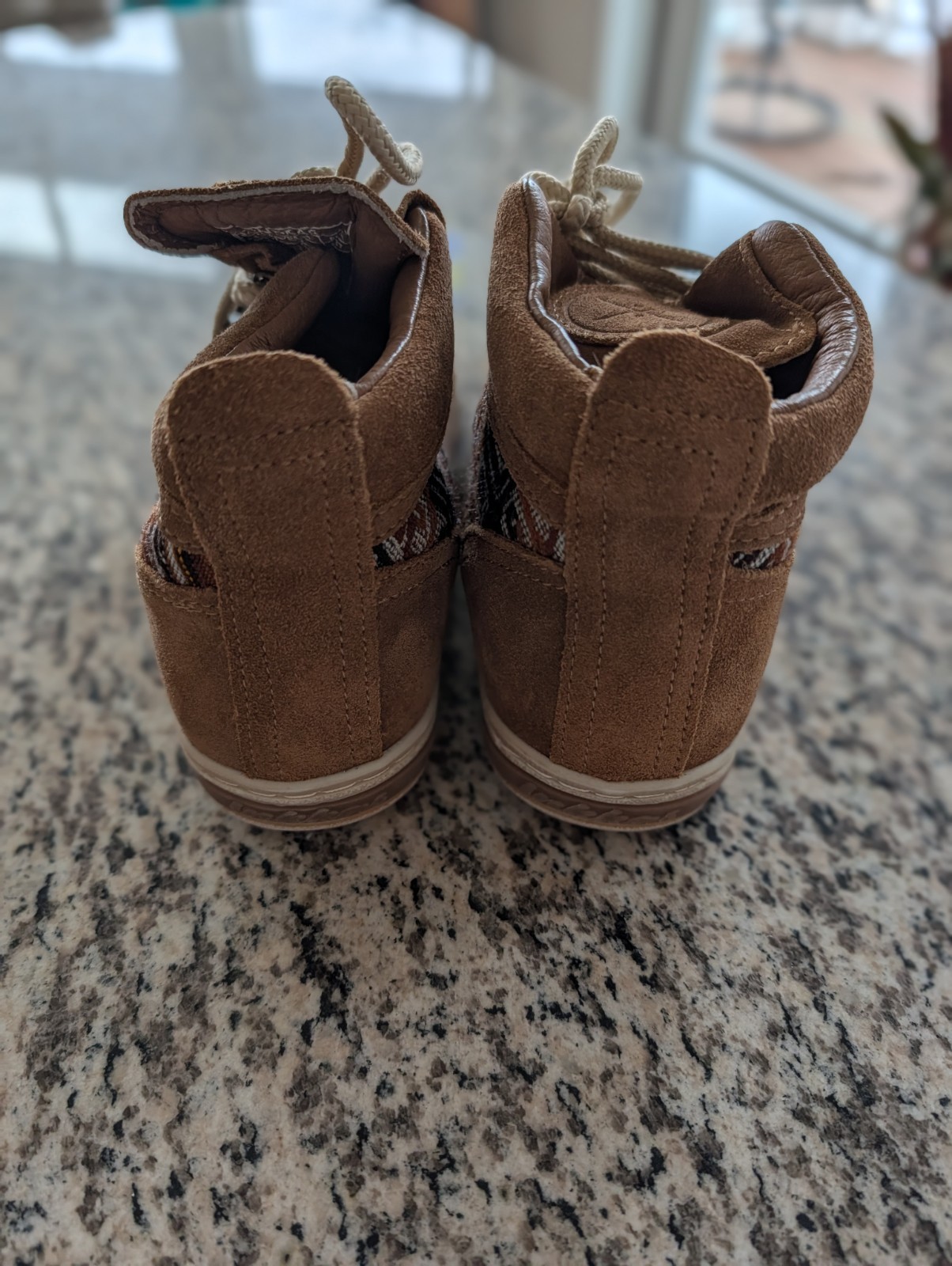 INKKAS Tan Leather Woven Hiking Camping Festival Boots W6 Boho