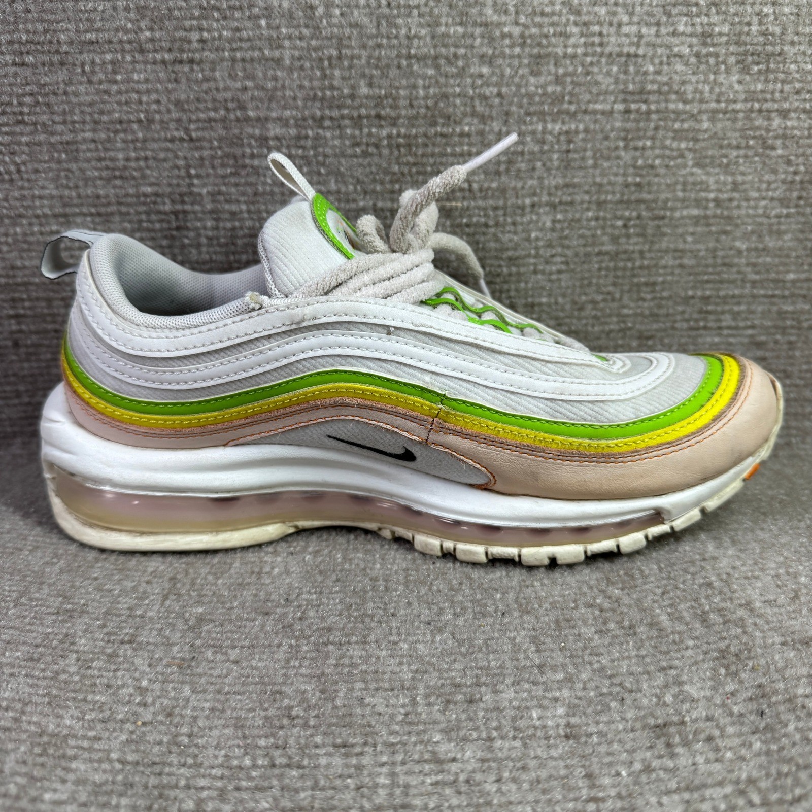 Nike Air Max 97 Womens 7.5 White Green Pink FD0870-100 Sneakers