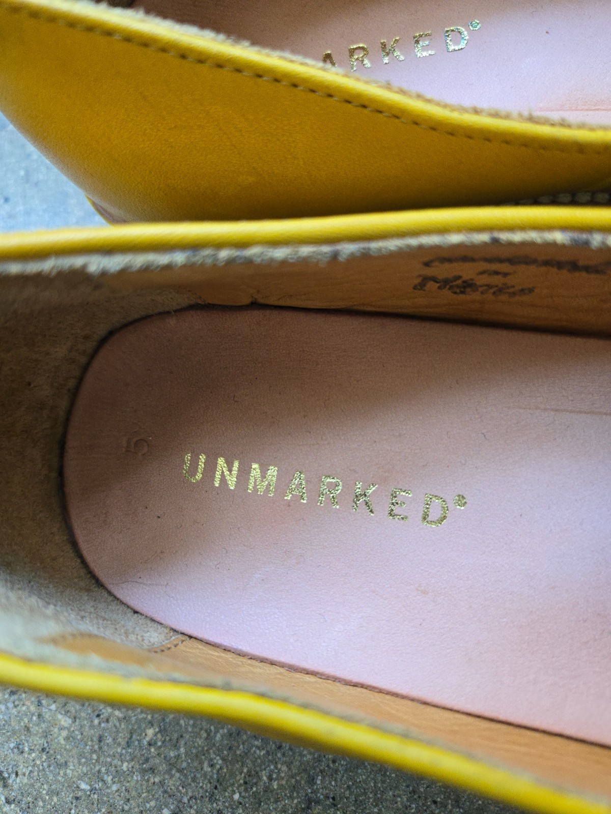 Unmarked Uma Yellow Brogue Loafers Men 5/Women 6.5 Made in Mexico Goodyear Welt