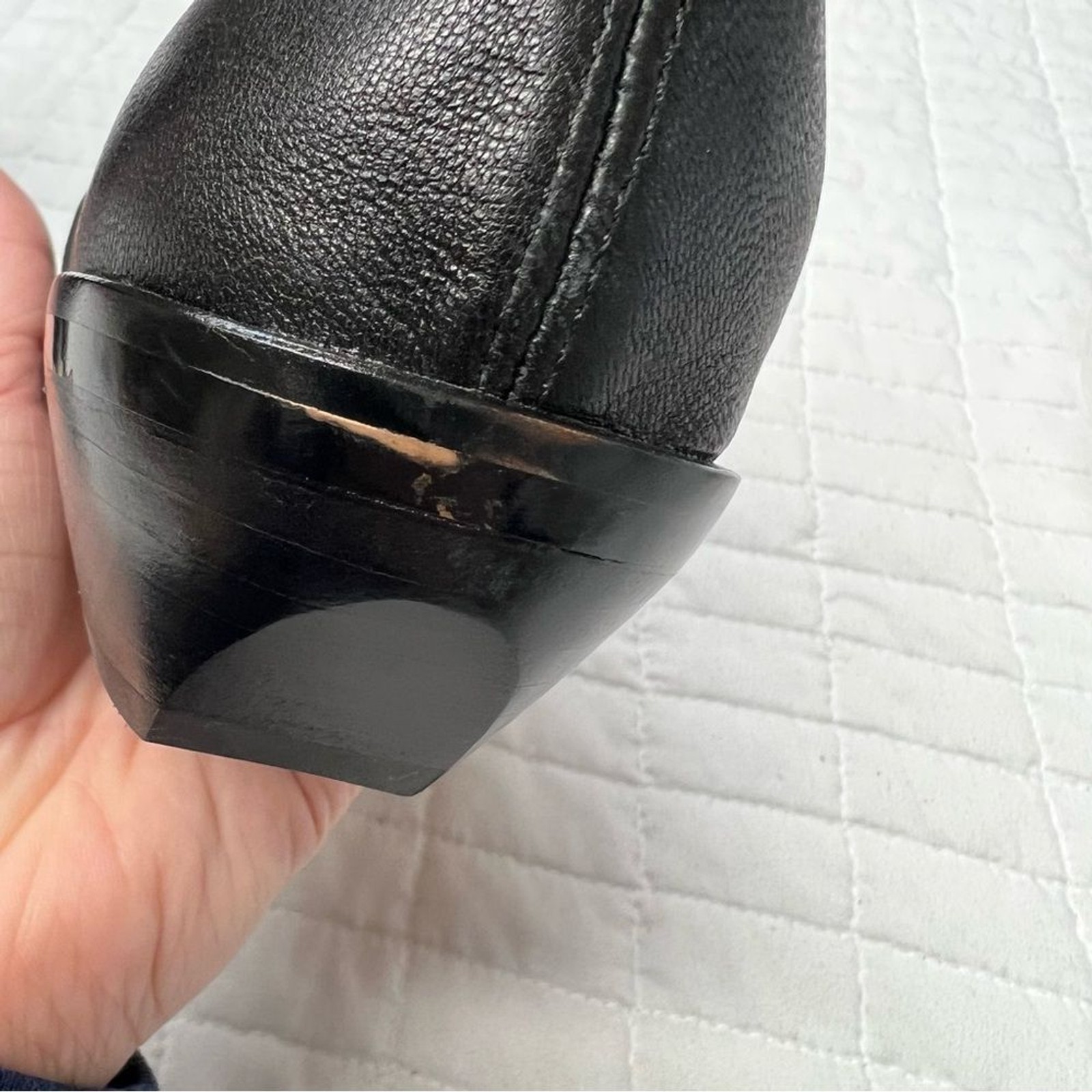 Madewell The Idris Ankle Boot in True Black Leather Size 9