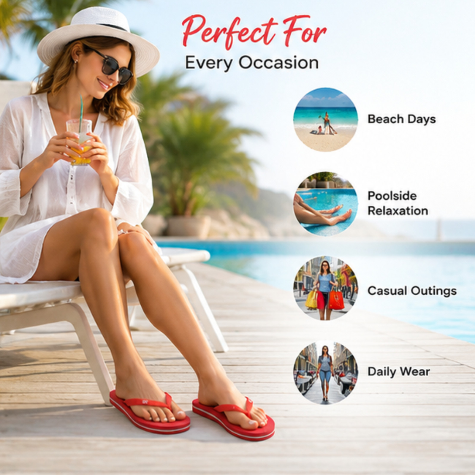 Fipper Classic Unisex Natural Rubber Flip Flops Anti-Slip Beach Sandals Slippers