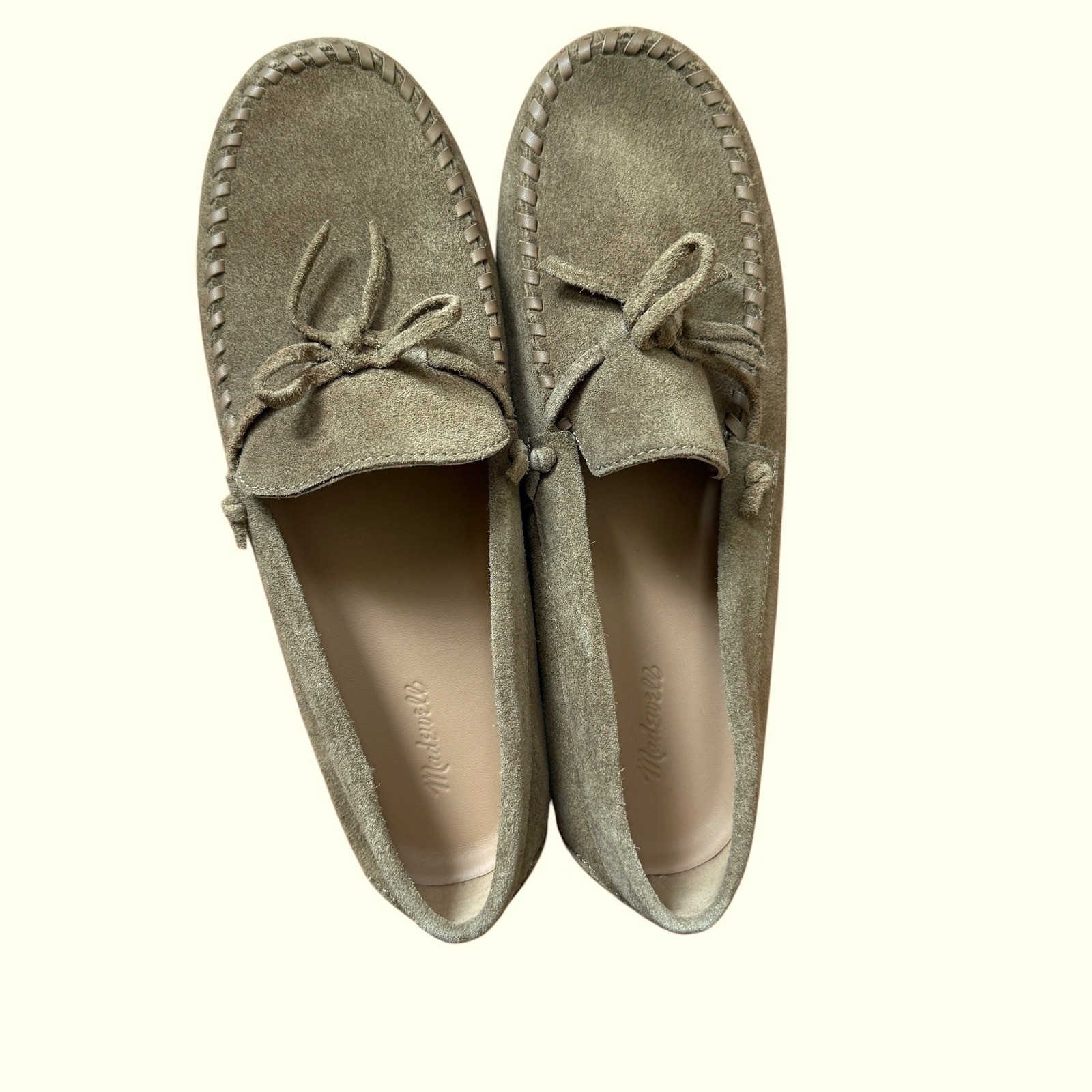 Madewell The Meadow Whipstitched Driver brown suede 9.5 NEW
