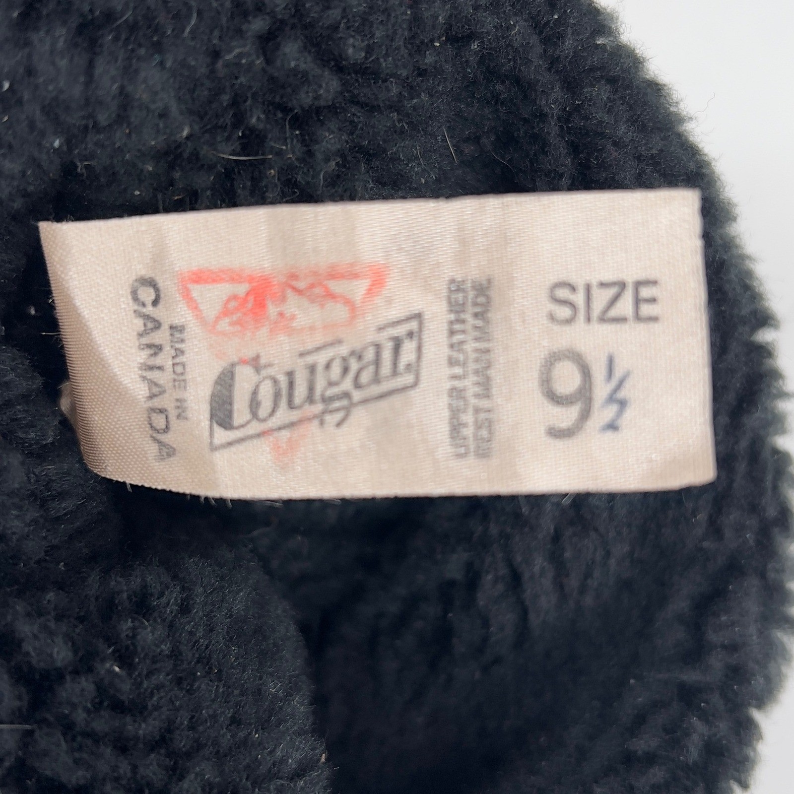 Vintage Cougar Black Leather Knee High Winter Boots Fur Lined Size 9.5 Cozy Chic