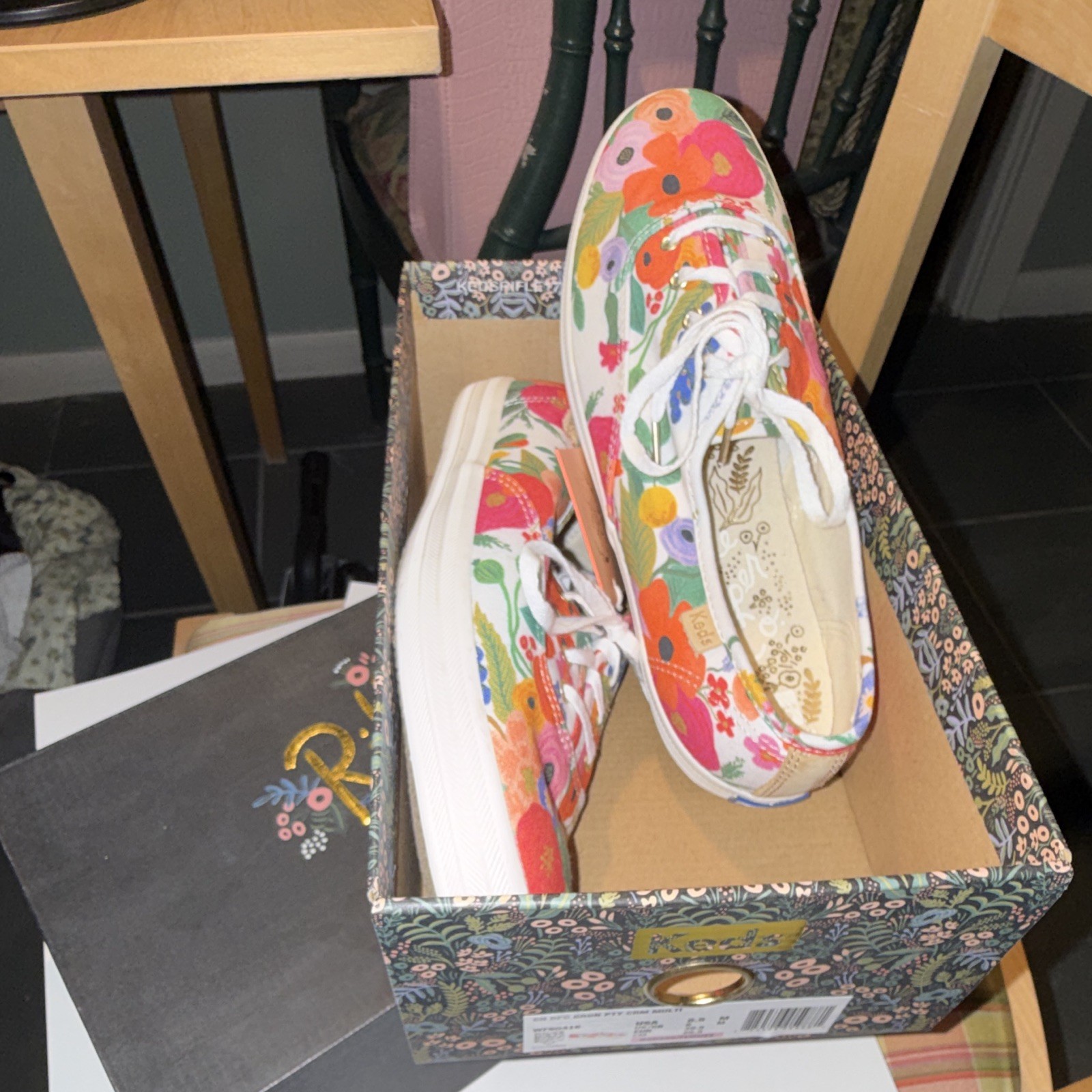 Keds x Rifle Paper Co Women’s Canvas Low Top Lace-Up Floral Sneakers WF60416