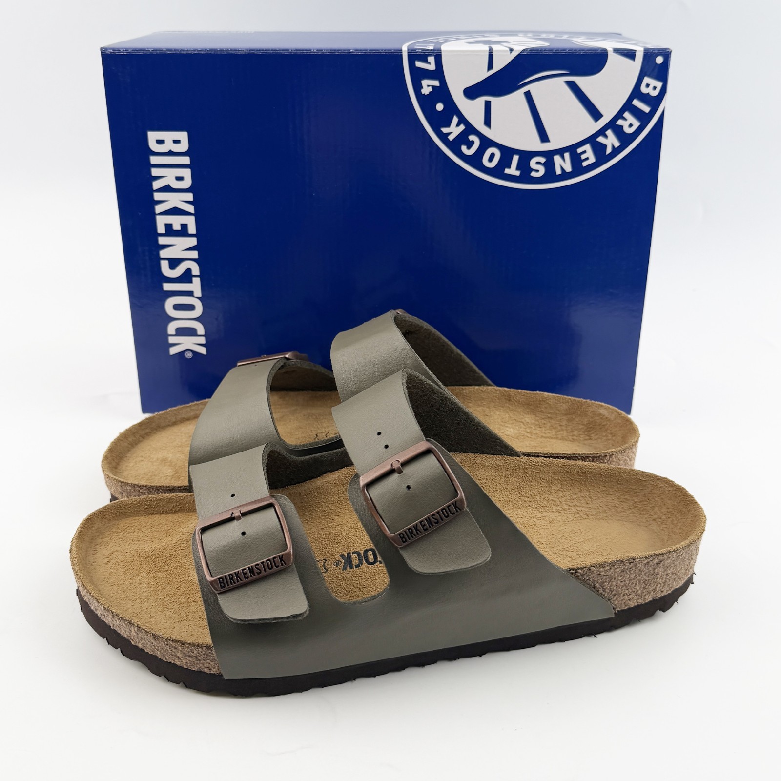 Birkenstock Arizona Stone Birkibuc Leather Unisex Casual Sandals Shoes EU37-45