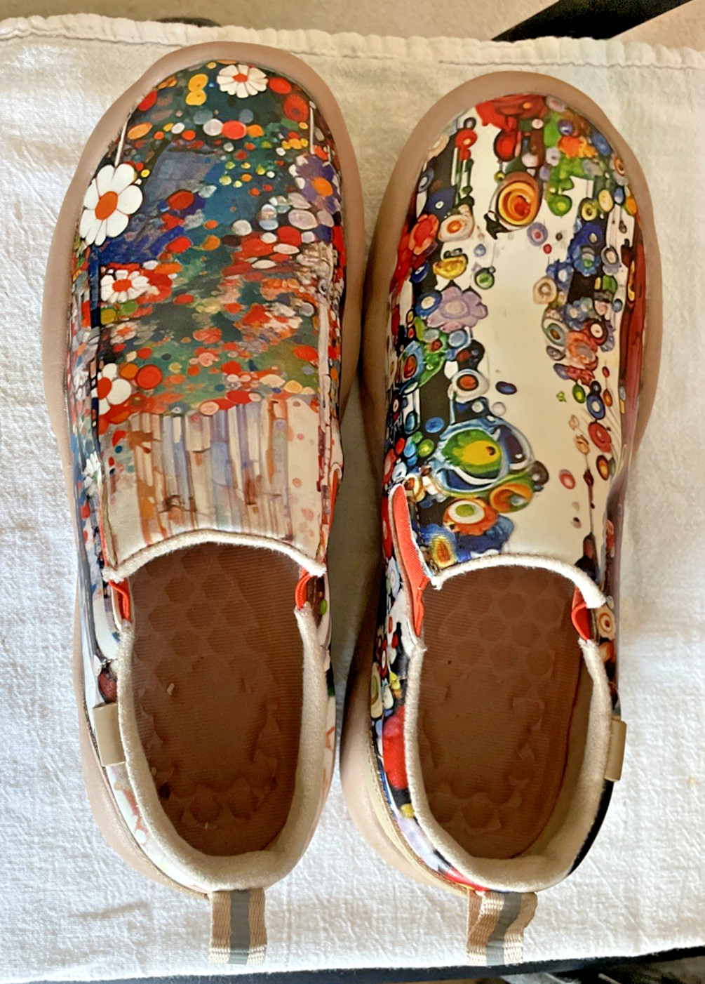 Painted Travel Loafers Artsy Boho Lightweight Casual Comfortable SlipOn Size 9.5