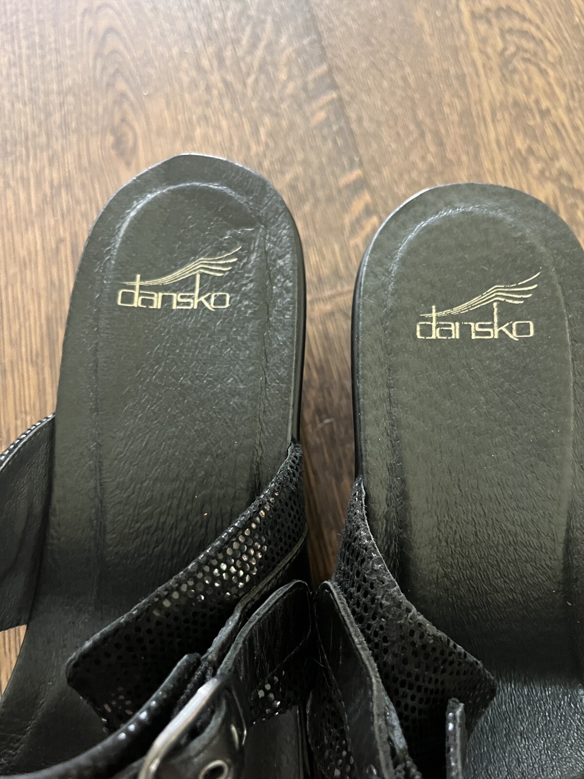 Dansko Jessie Black Leather Slide Sandals Women’s Size 41 US 10..5/11