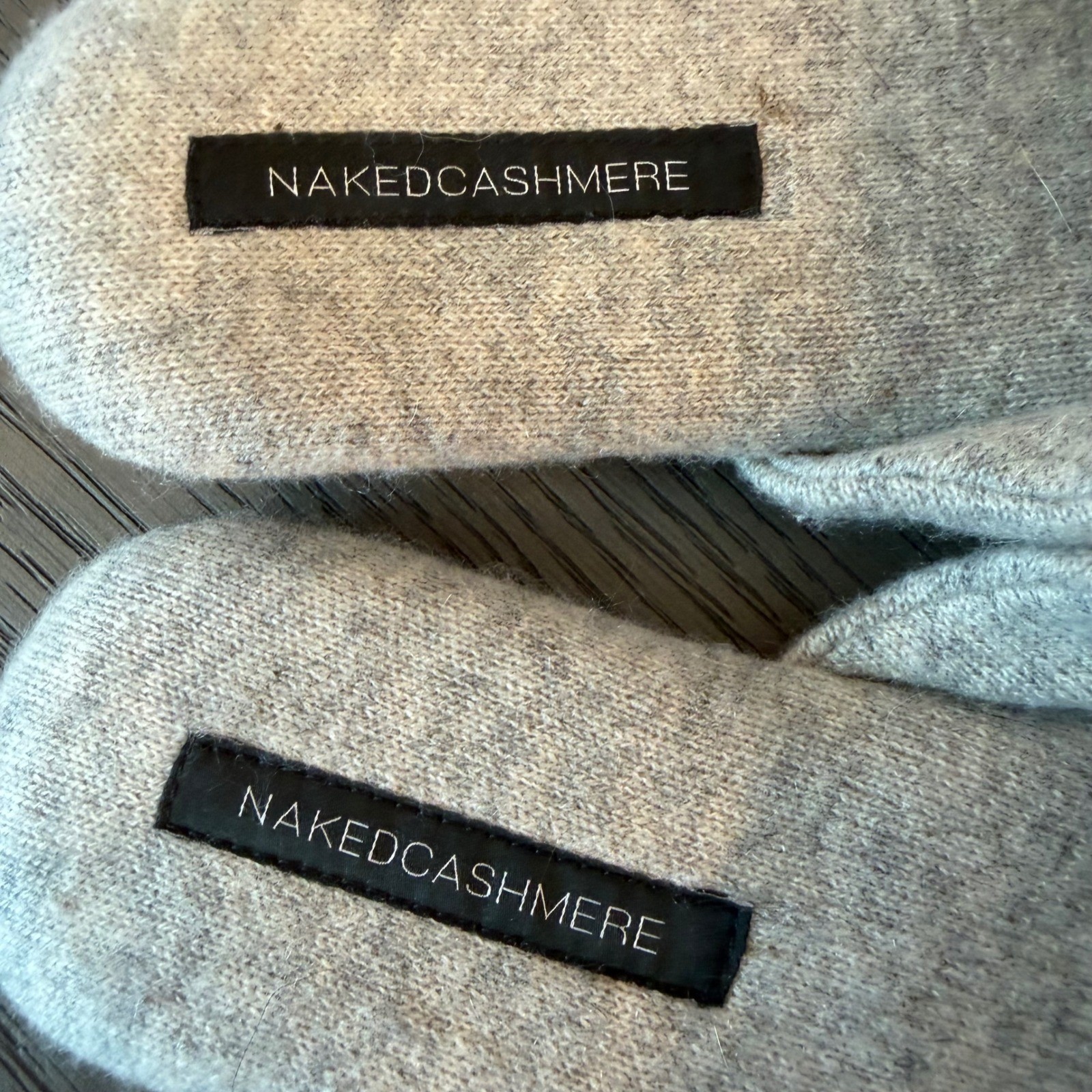 Naked Cashmere Women Grey Cashmere Fox Fur Pompom Mule Slippers L/XL