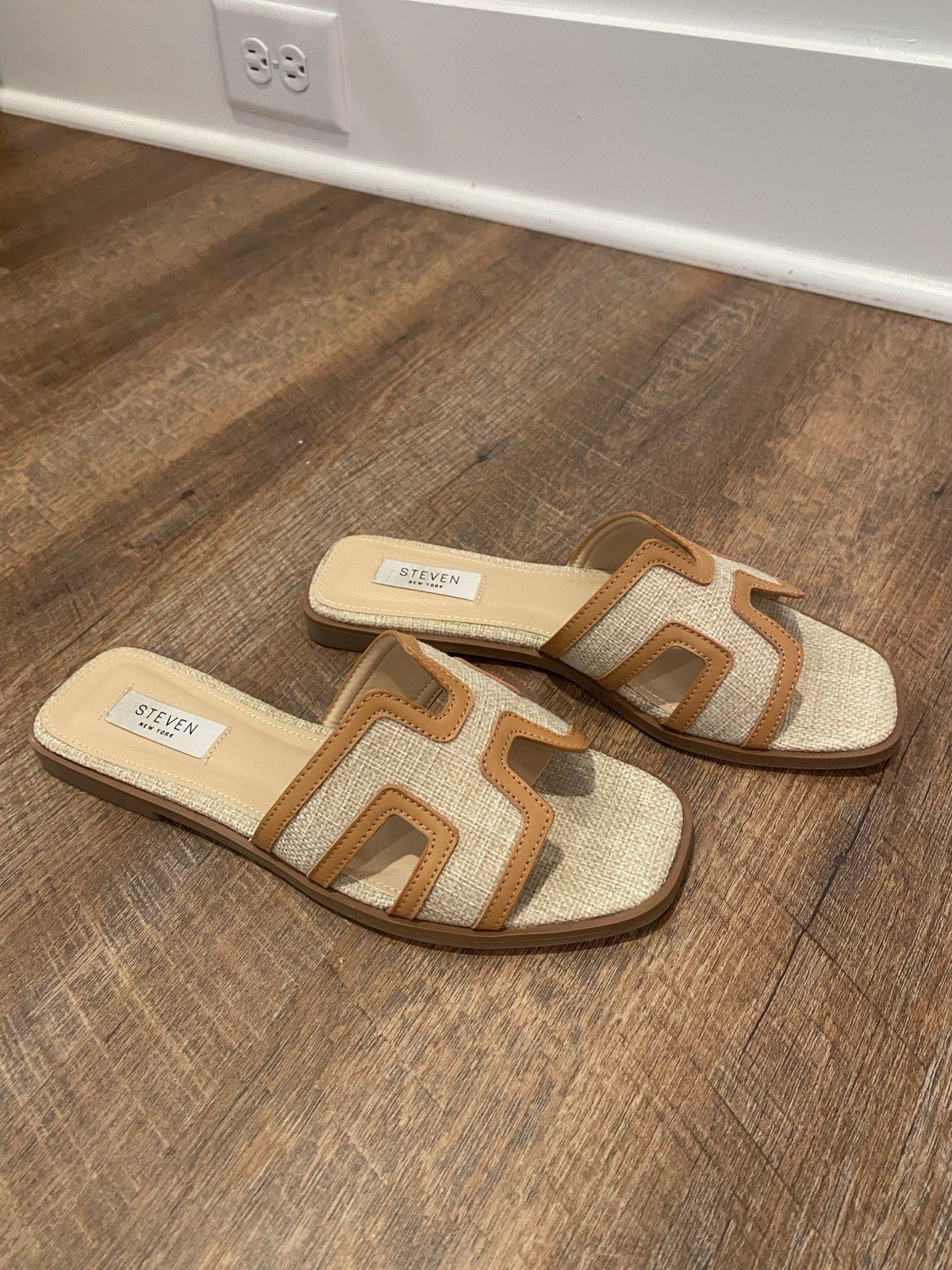 STEVEN NEW YORK Harlien Slide Sandals Women’s Size 8 Brown