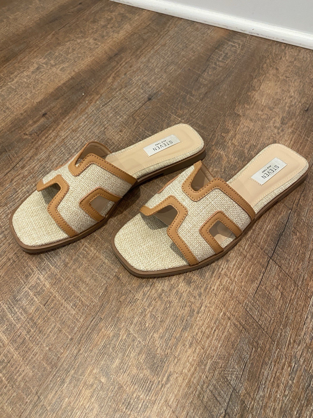 STEVEN NEW YORK Harlien Slide Sandals Women’s Size 8 Brown