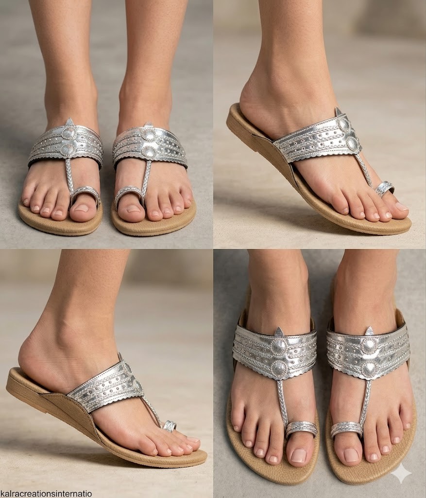 Women Slippers Leather Handmade Indian Slippers Embroidered US 8-10