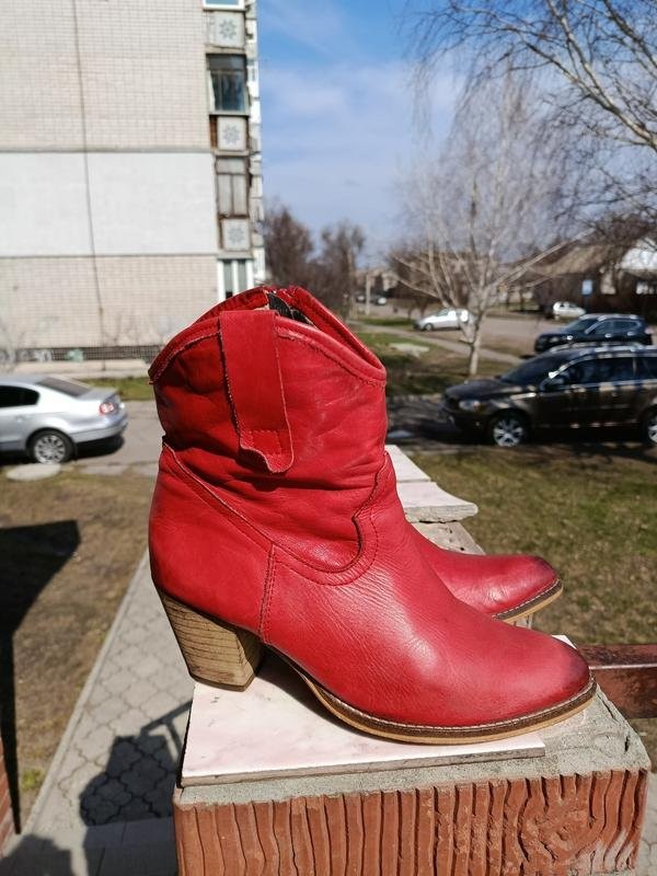women boots red leather 40