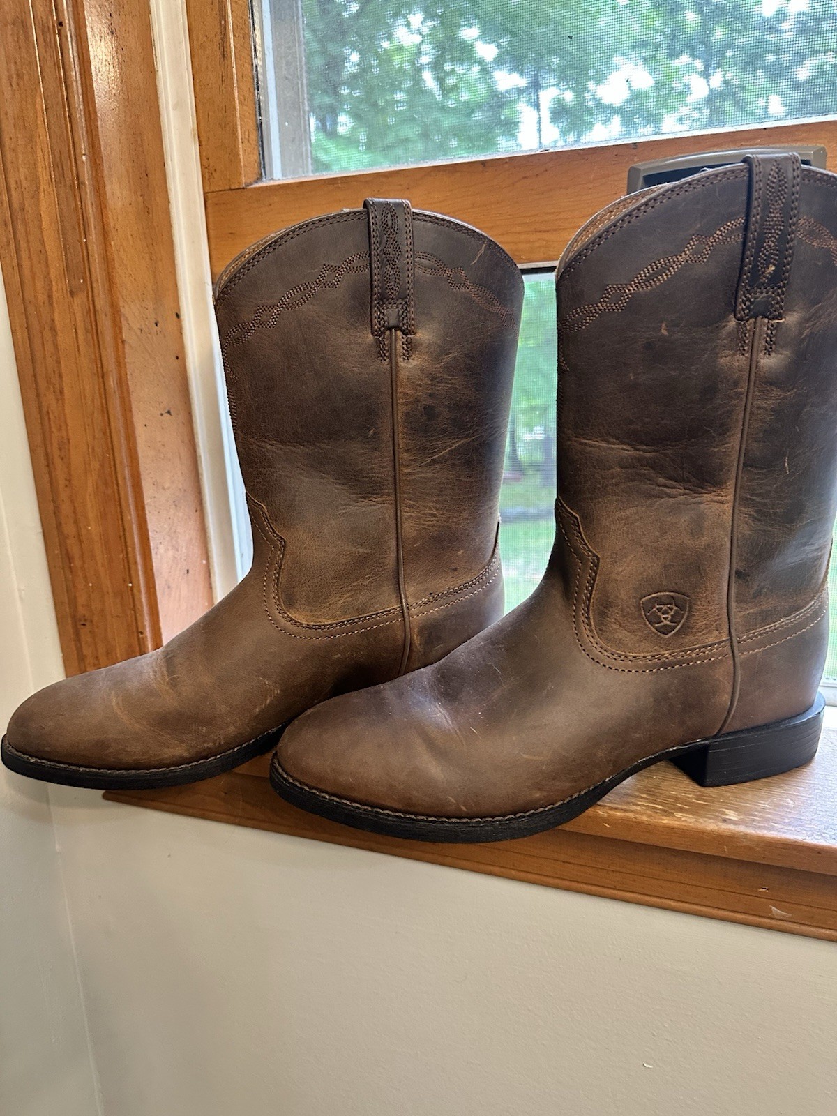 Ariat Heritage Roper Western Cowboy Boots Brown Leather Men’s 8B Style 10007971