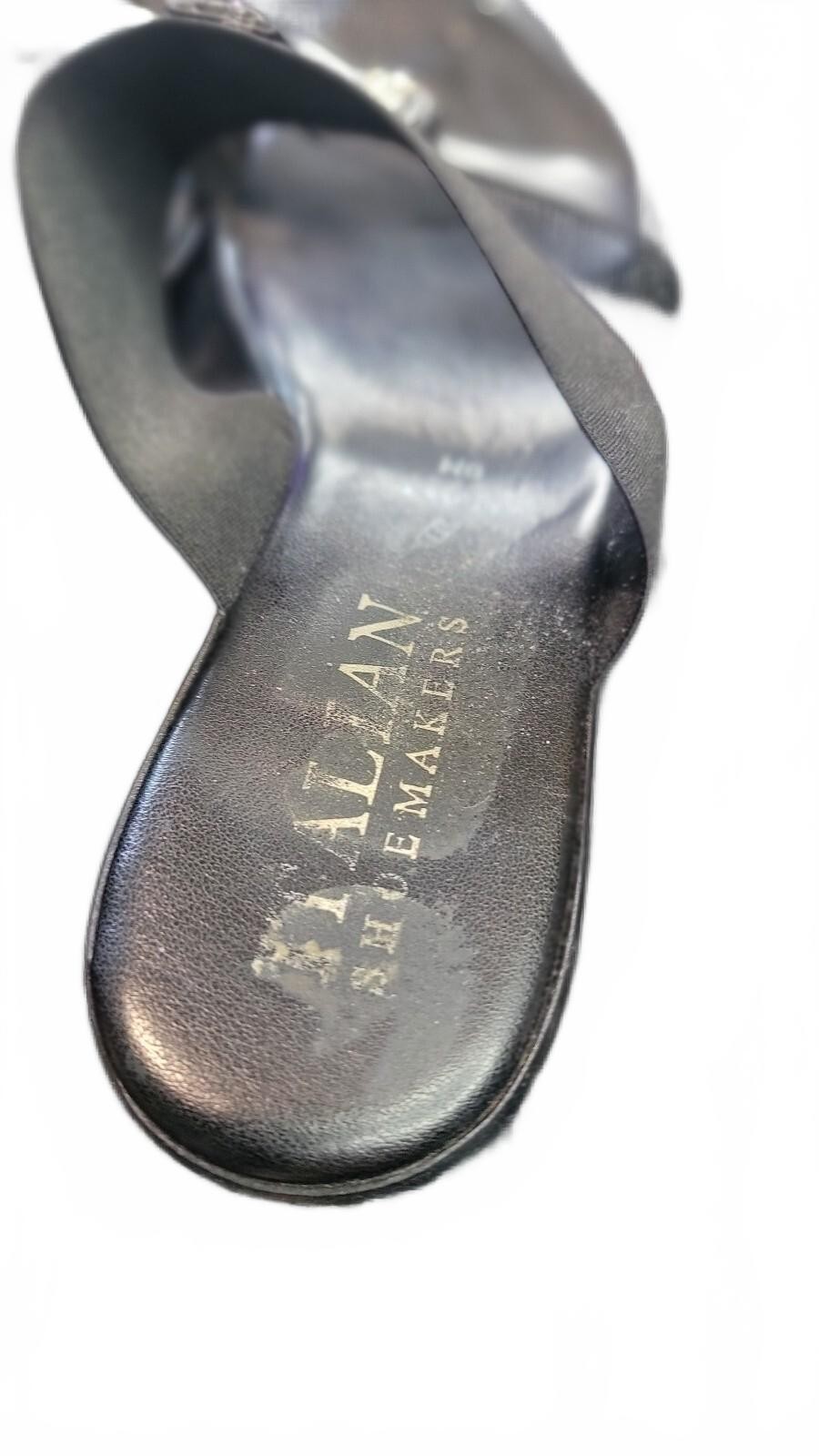 Italian Shoemakers Black Wedge Sandals Size 9M with Elastic Straps