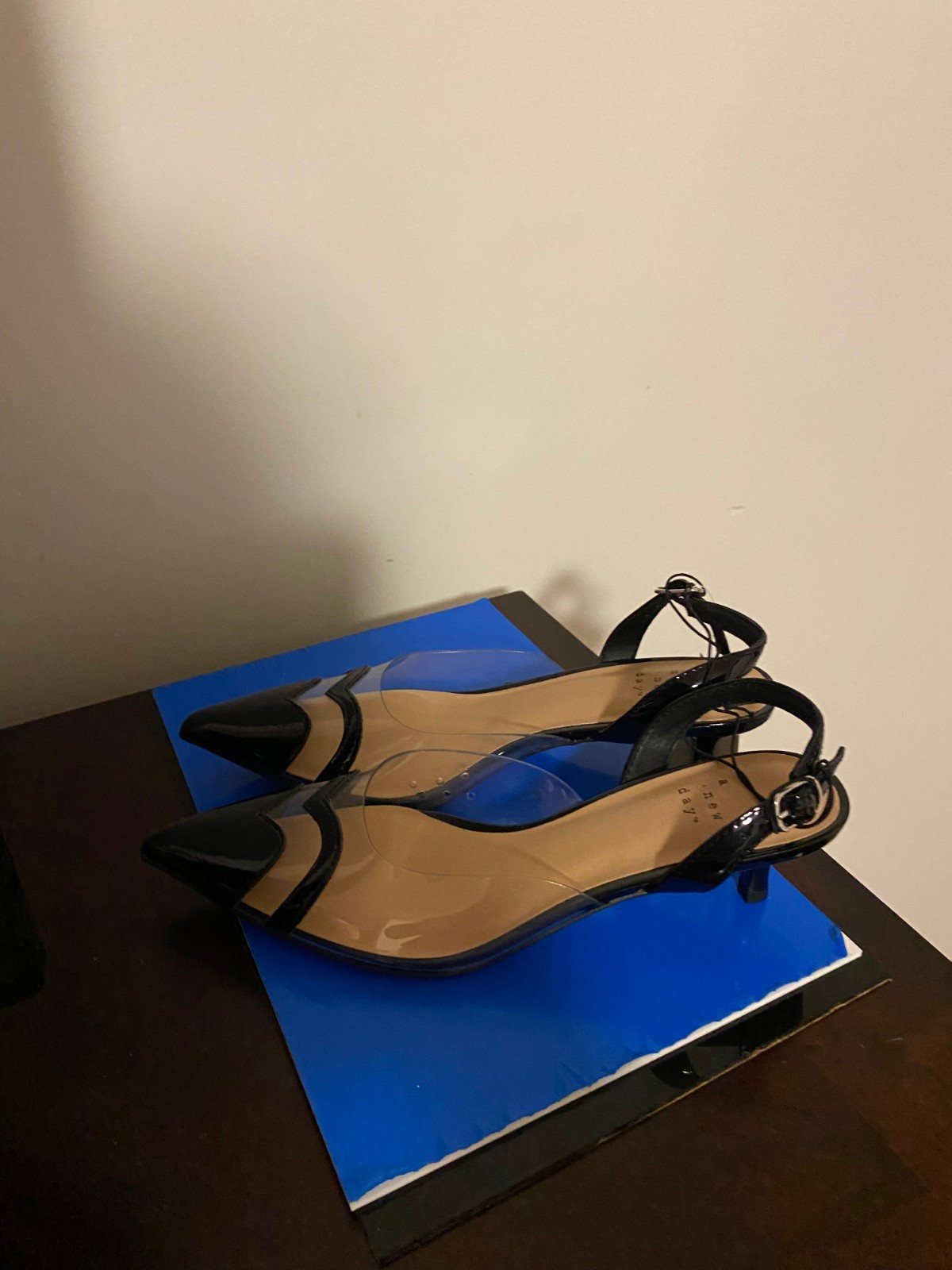 BRAND NEW WOMEN’S SIZE 7 A NEW DAY BLACK ELEANOR SLINGBACK KITTEN HEELS