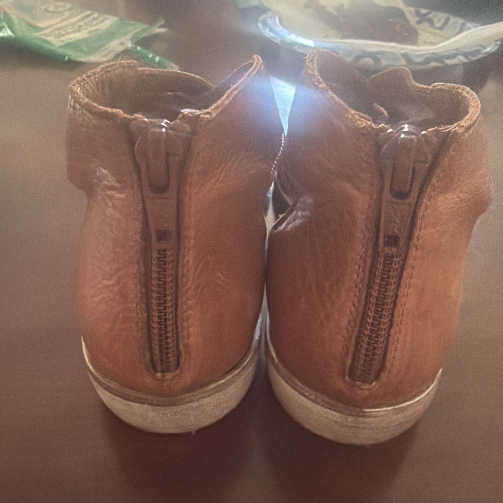 Free People Wanderlust Braided Leather Flats Cognac Brown Size 7.5