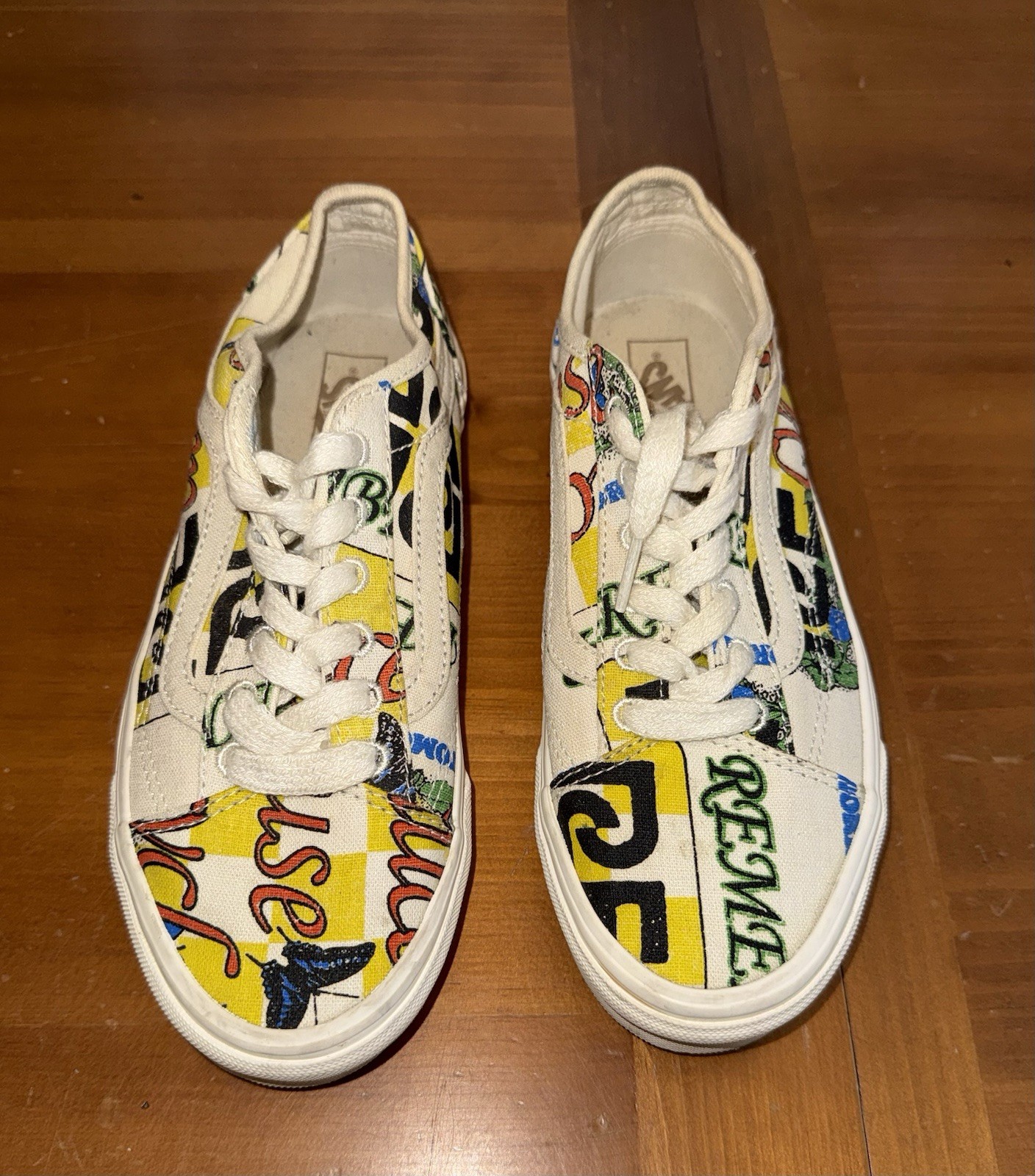 Vans Off The Wall Eco Theory Old Skool Tapered Tennis Shoe 7 Vibrant Positive