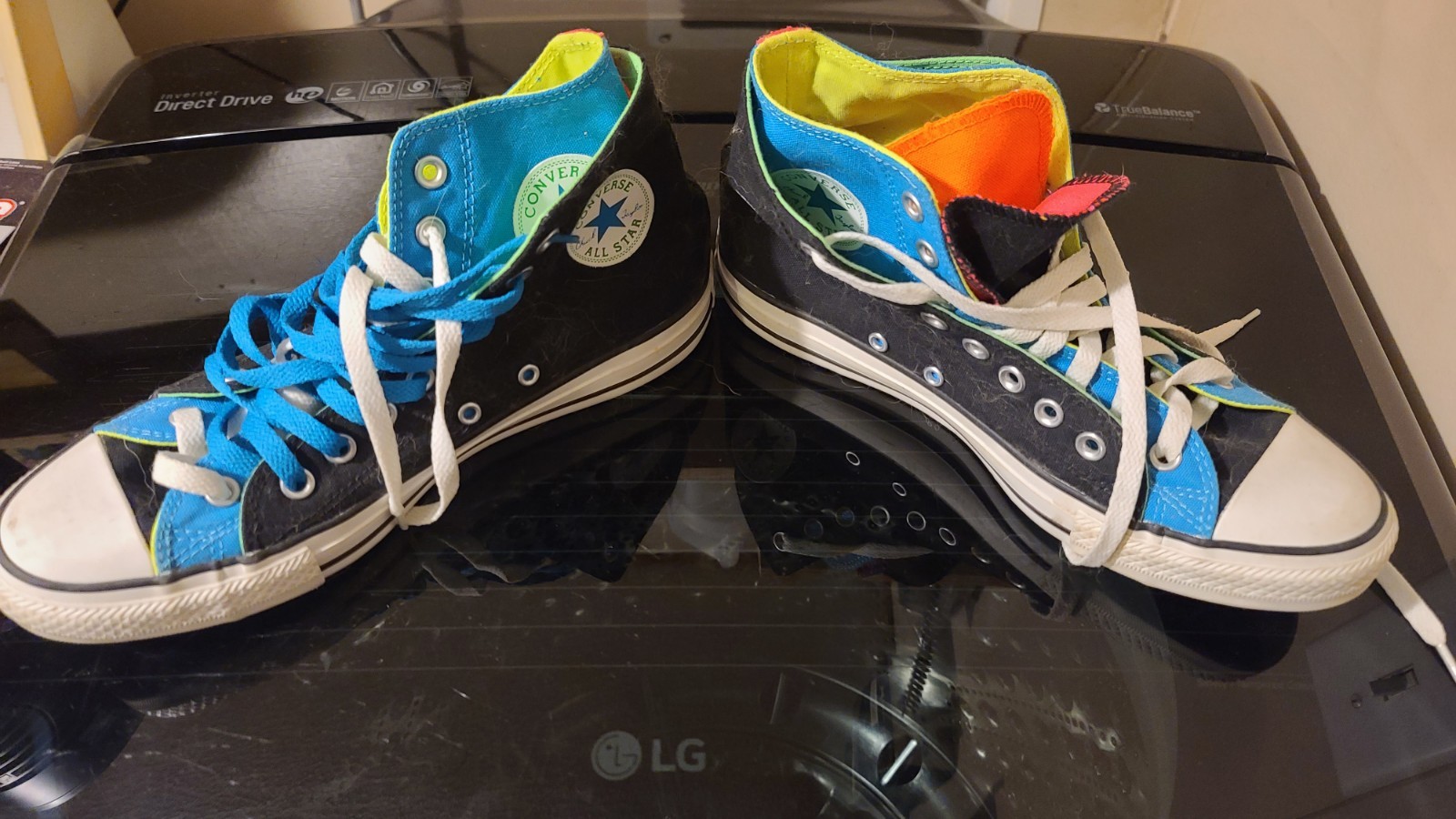 Converse Two Fold High Top Women’s 10 Multicolor Men’s 8 Black/White/Blue/Pink