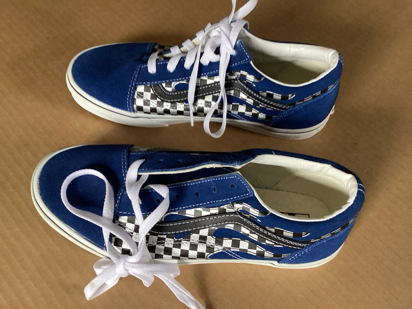 New Vans Pair of Sneakers -Off The Wall Teen/Juniors Size 6.5 Blue/White Checker
