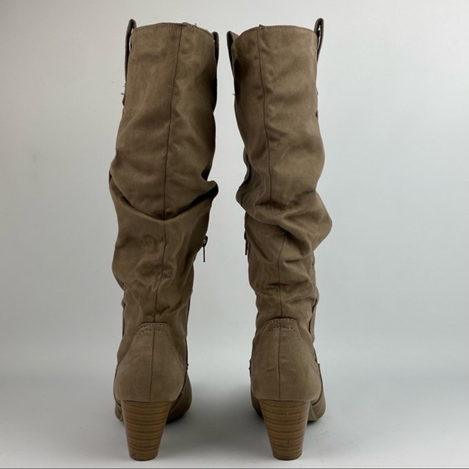 Call It Spring Heeled Boots Womens Size 7 Tan Zipper Long Boots