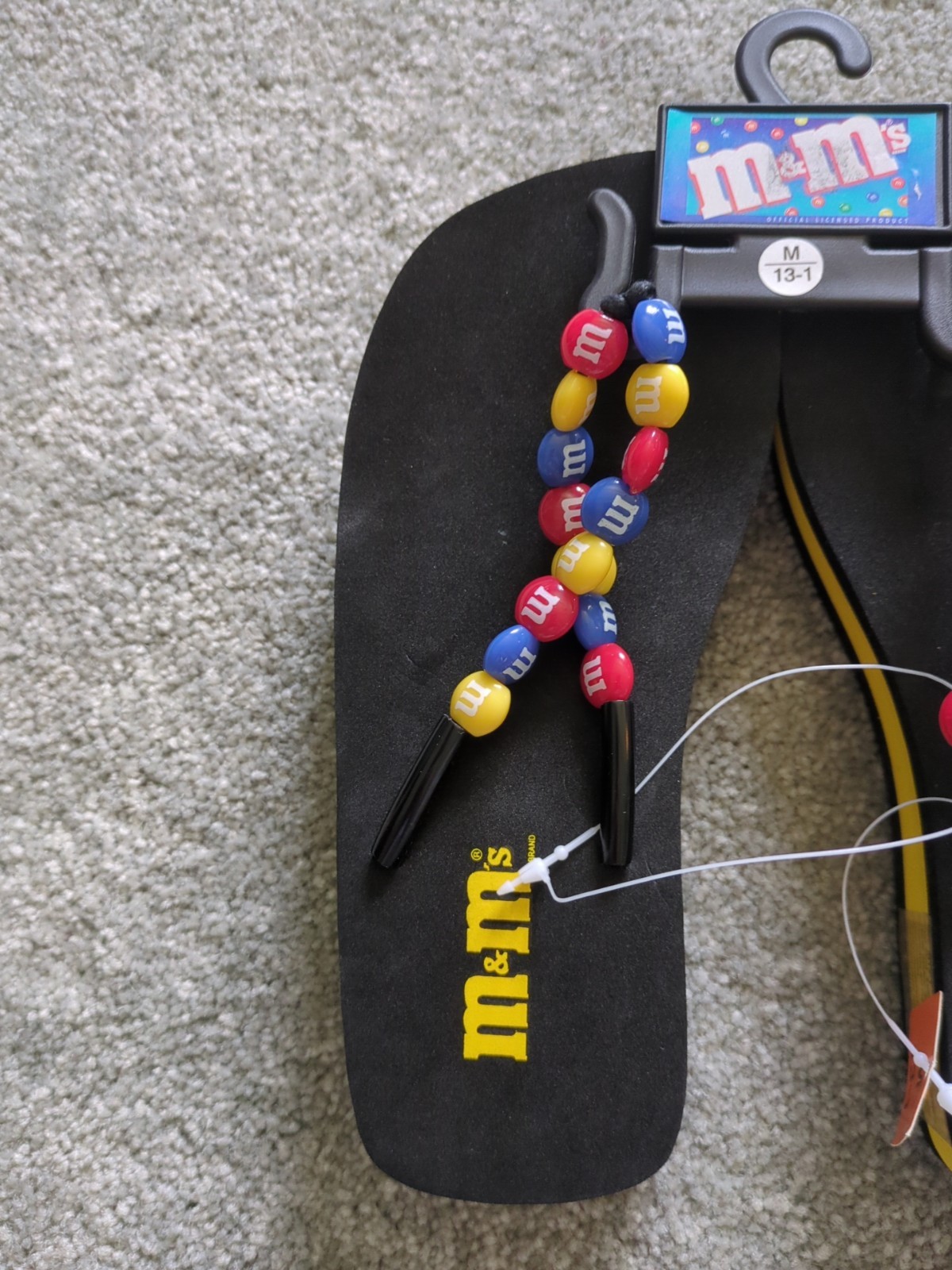 M&M’s Flip Flops Beaded Strap Candy Logo Sandles Woman’s Size M 30-31
