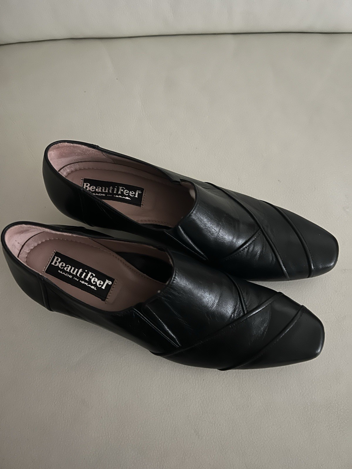 Beautifeel Rosalind Black Leather Pumps Made In Israel Women’s Sz 37
