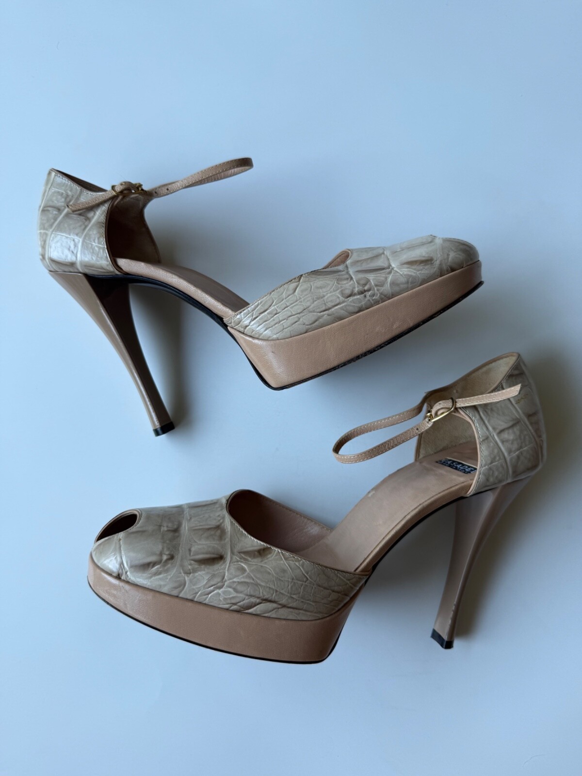 CASADEI Platform Ankle Strap High Heels Sz 7.5