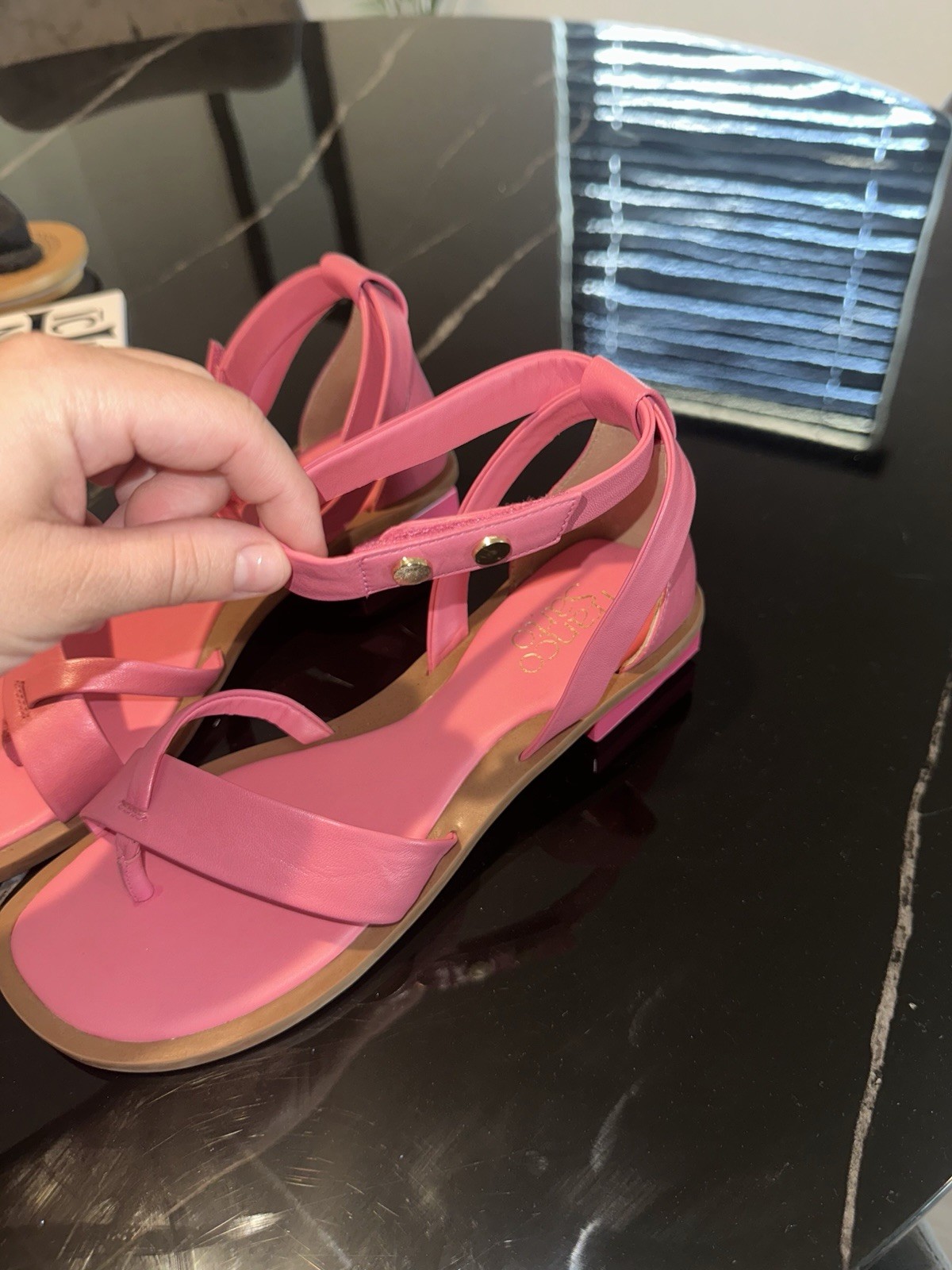 NEW Franco Sarto 7 Parker Pink Strappy Women’s Summer Beach Vacation Sandals