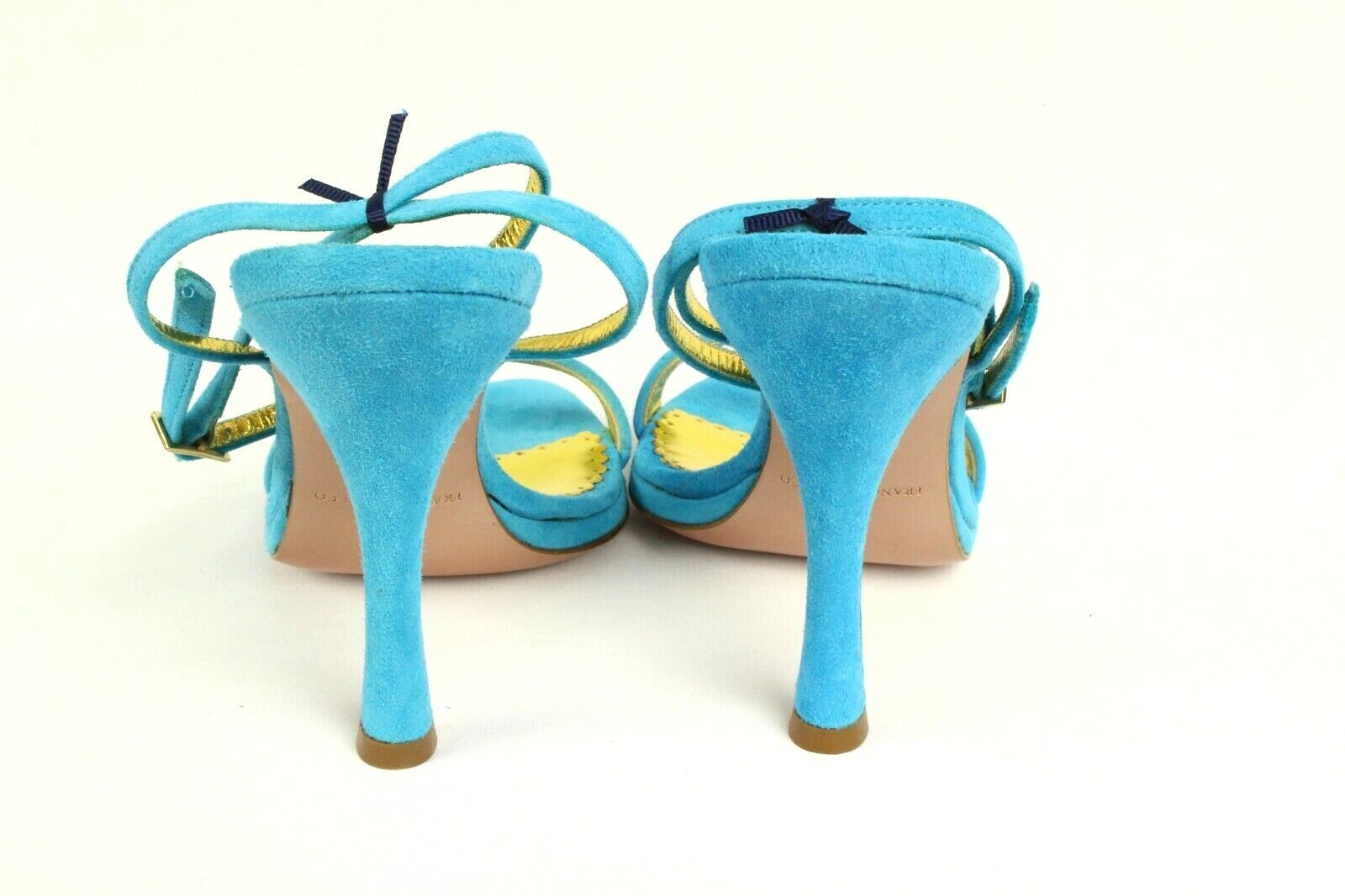 Francesco Saco Women’s Blue Suede Crystal Shoes Size 35 Italy Retail $420