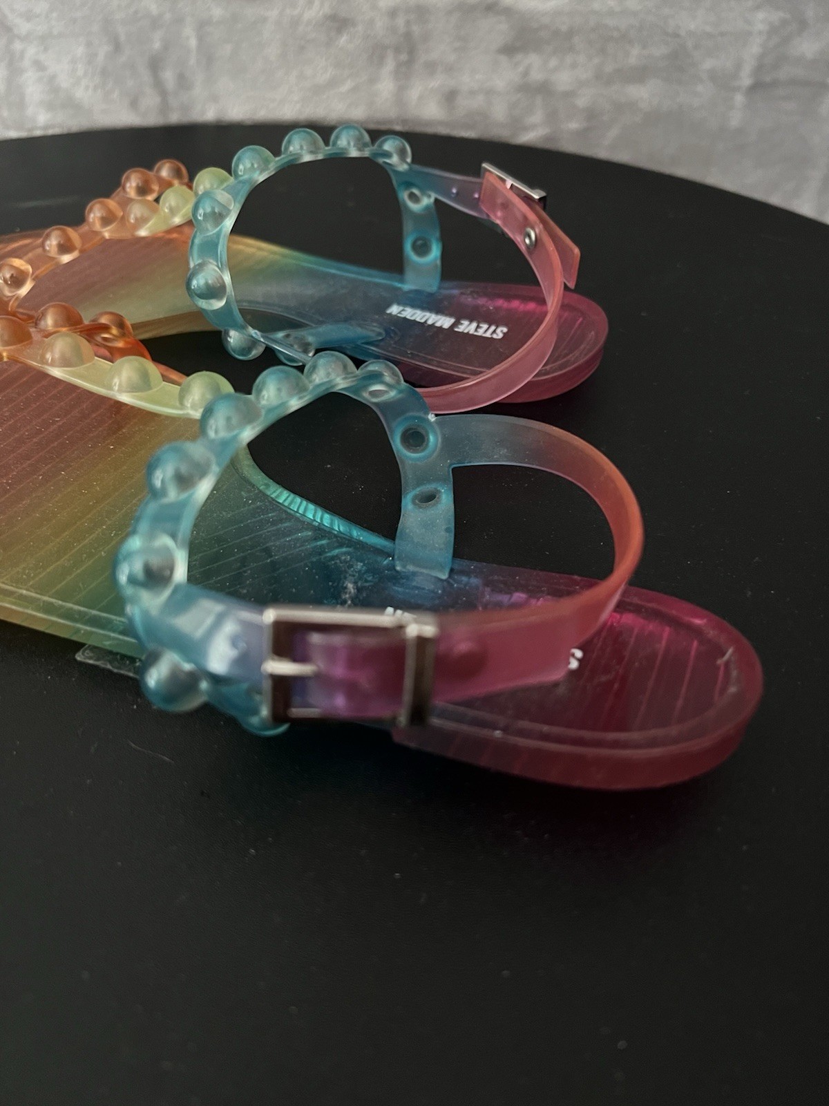 Steve Madden Lolie Rainbow Jelly Sandals Womens US 6 Studded Brazil