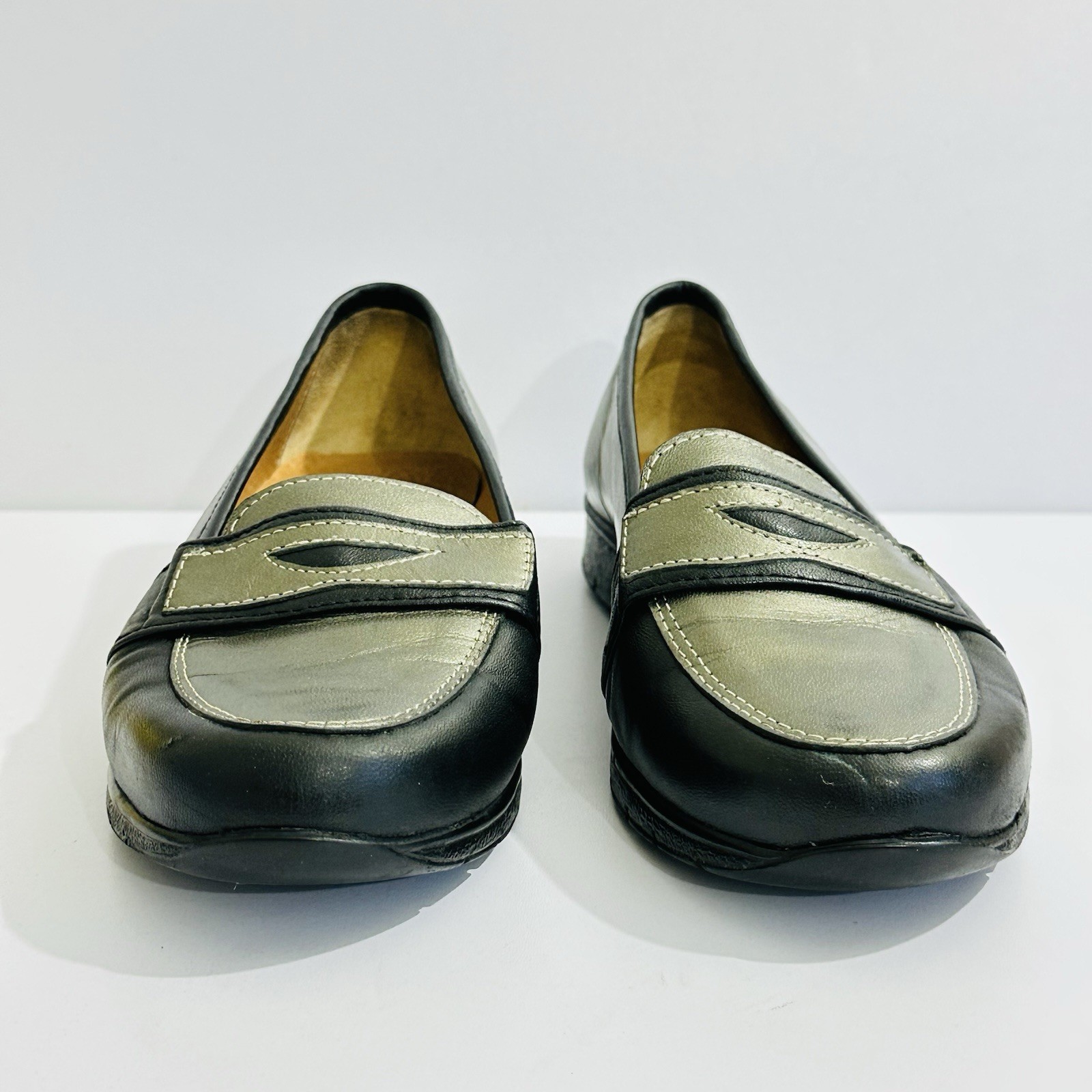 Blue Illusion Women’s Two Tone Leather Comfort Loafers EU37 AU6
