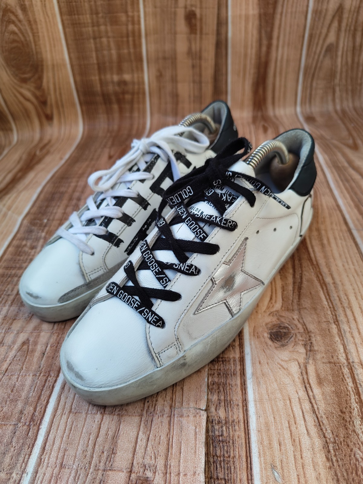 Golden Goose Superstar White Leather Graffiti Low Trainers EU 37 US 7