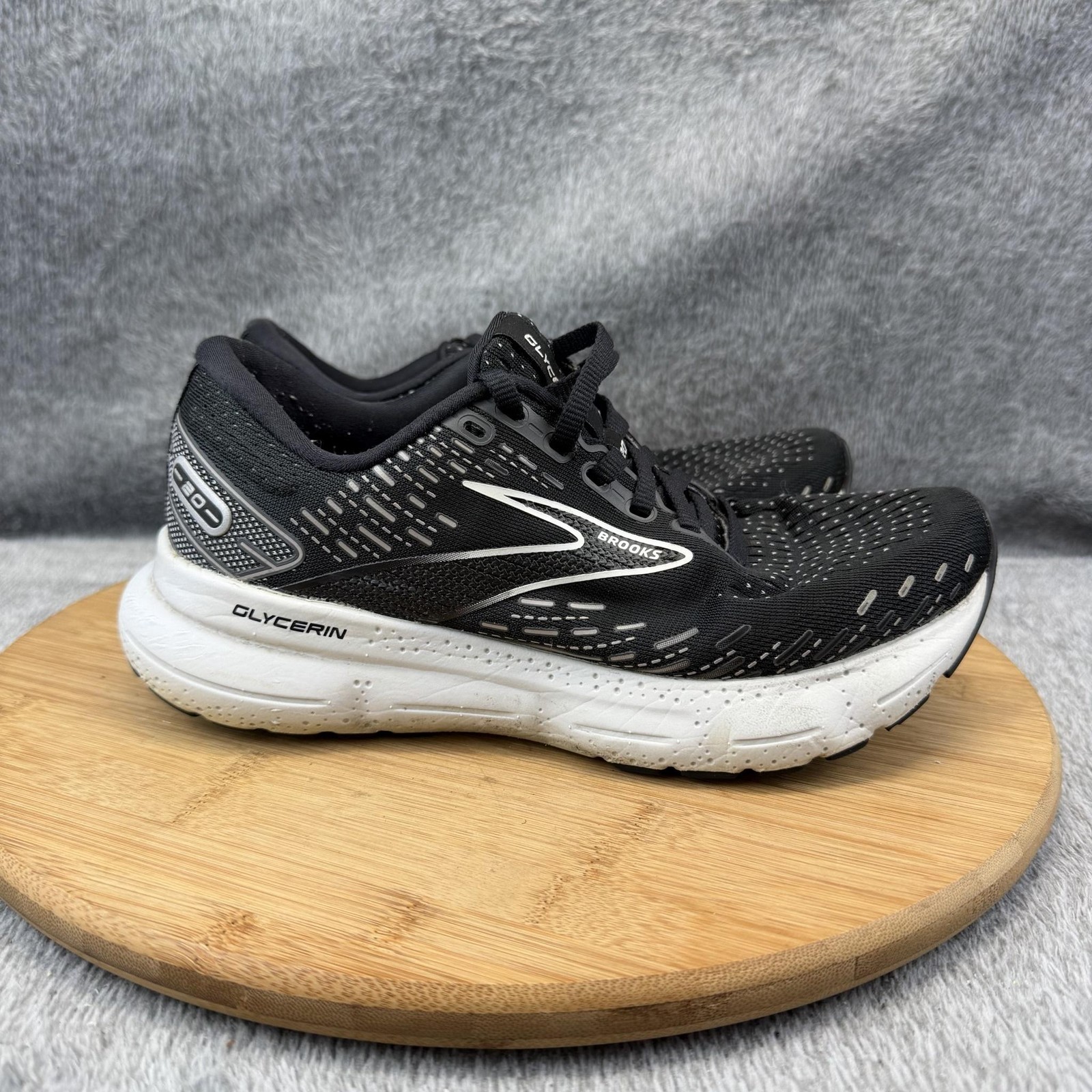 Brooks Glycerin 20 Shoes Womens Size 6.5 Black Wide Running Training Sneakers