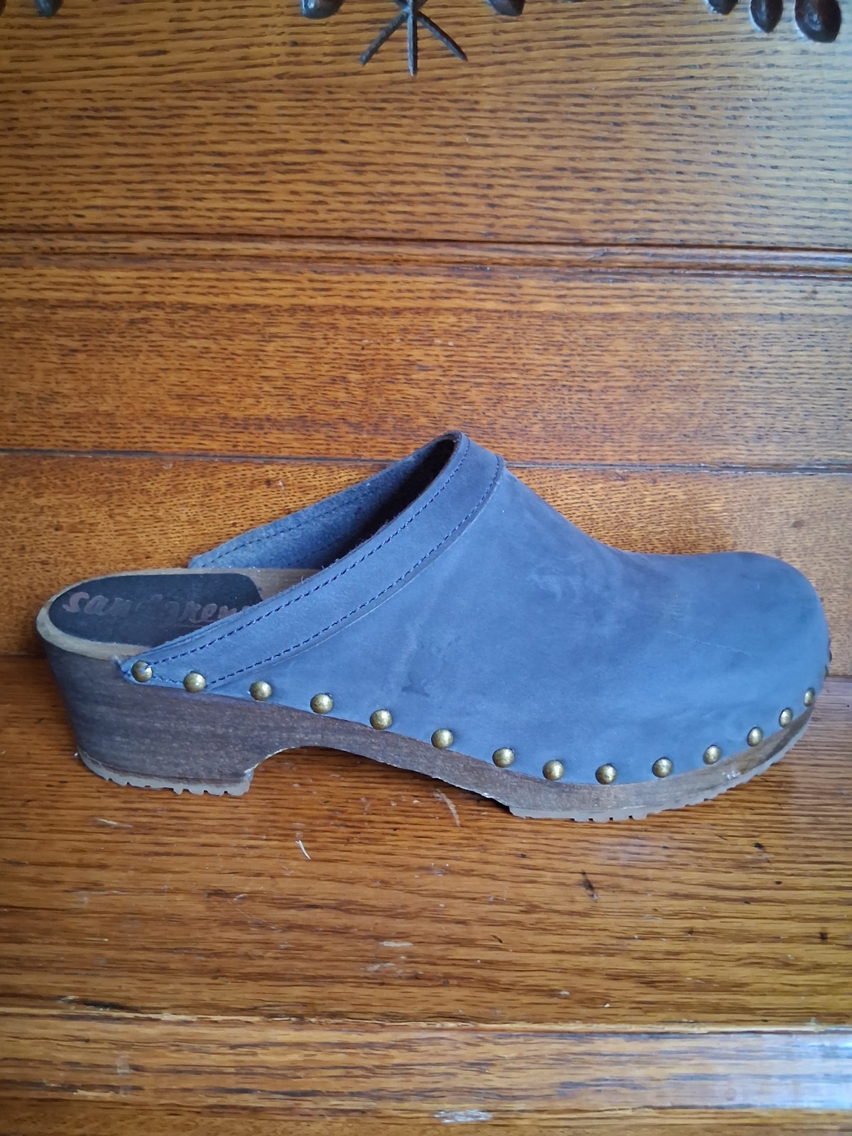 Blue Sandgren Athens Wooden Clogs Mules size EU 40