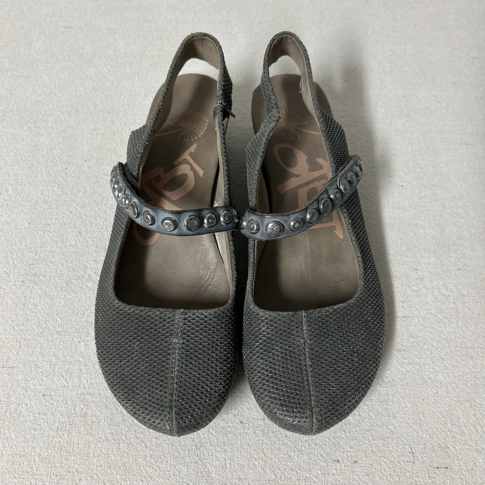 OTBT Springfield Mary Jane Wedge Women’s 9.5 Gray Slingback Clog Shoes