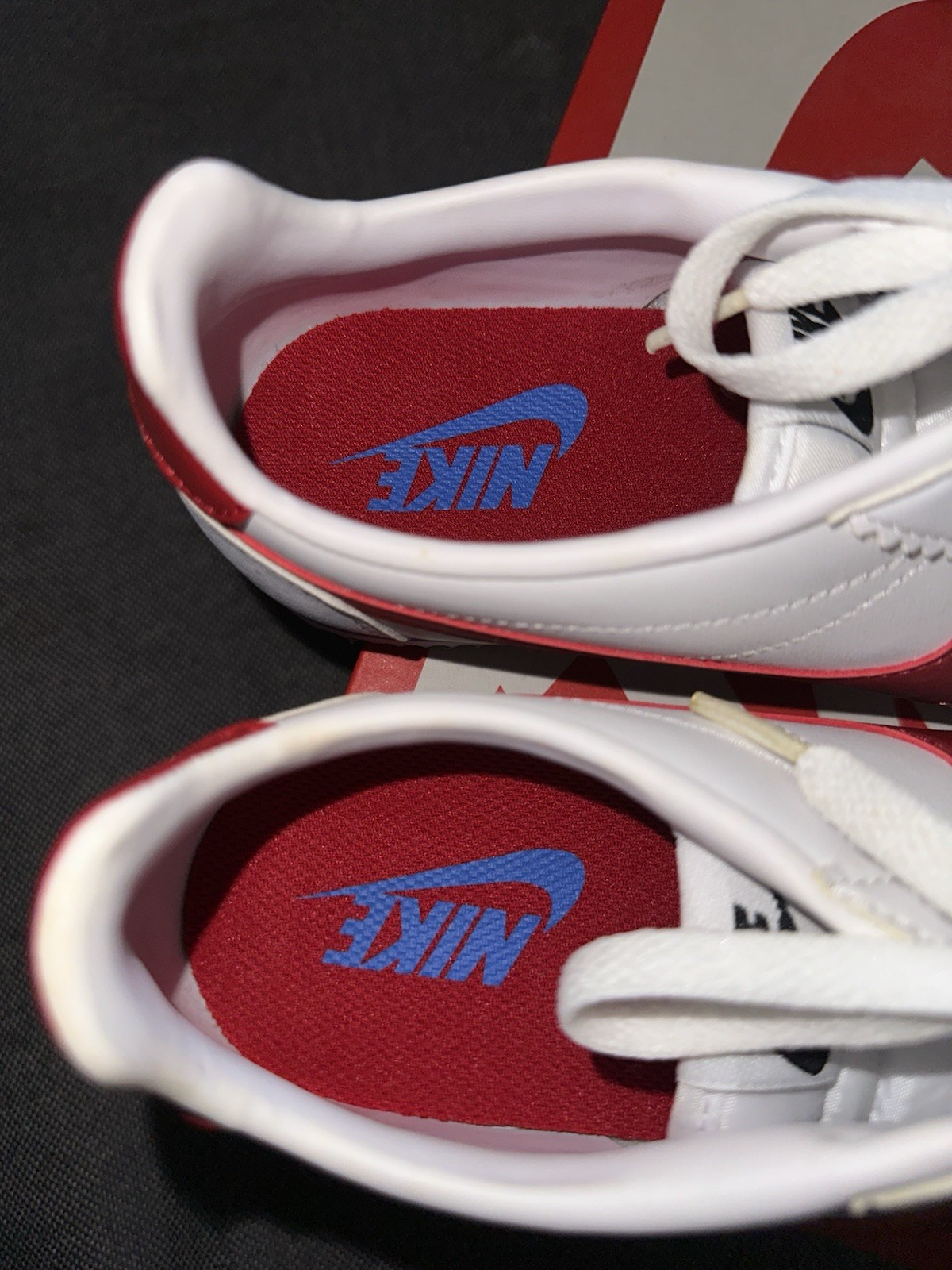 Nike Cortez Leather Low Top Lace-Up Sneakers White/Red Style 807471-103