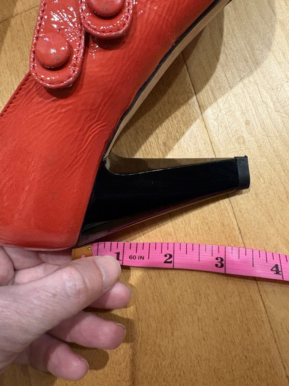 Navyboot Italy patent leather heel Mary Jane shoes red 38 7
