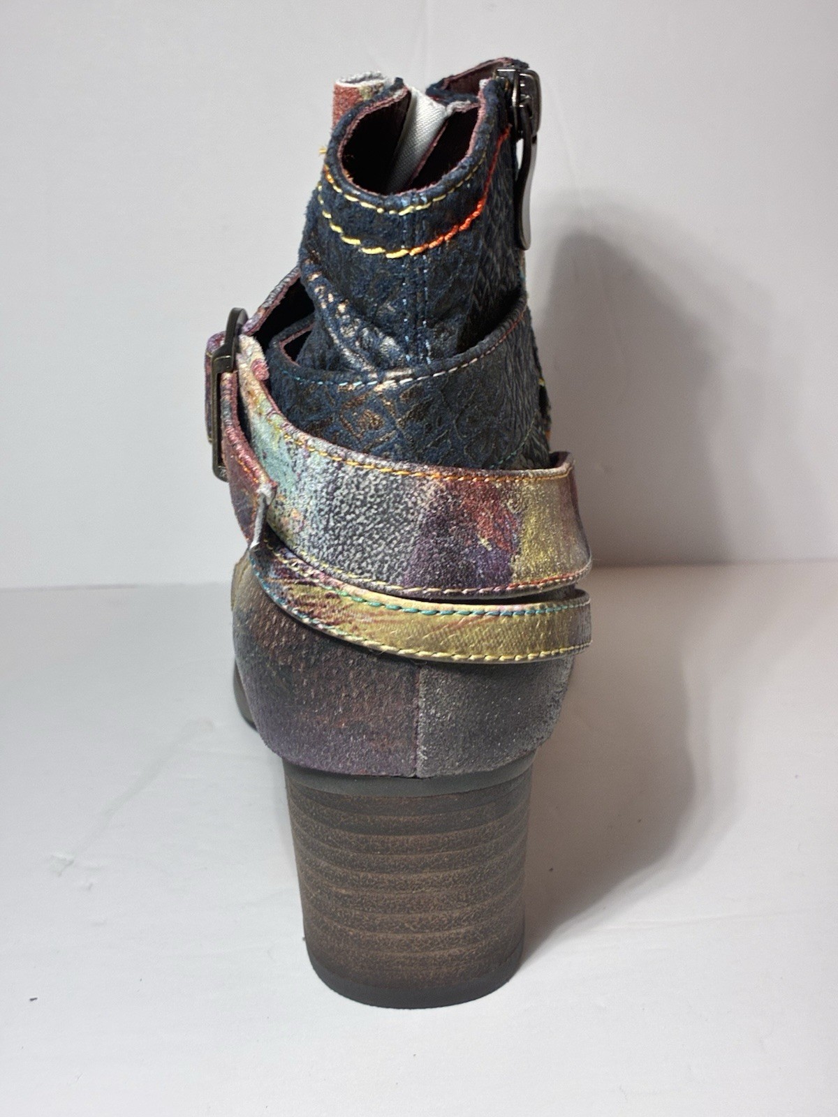 L’Artiste Shazzam Ankle Boots Womens Sz 40 US 9 Multi-Colored Spring Step Zip