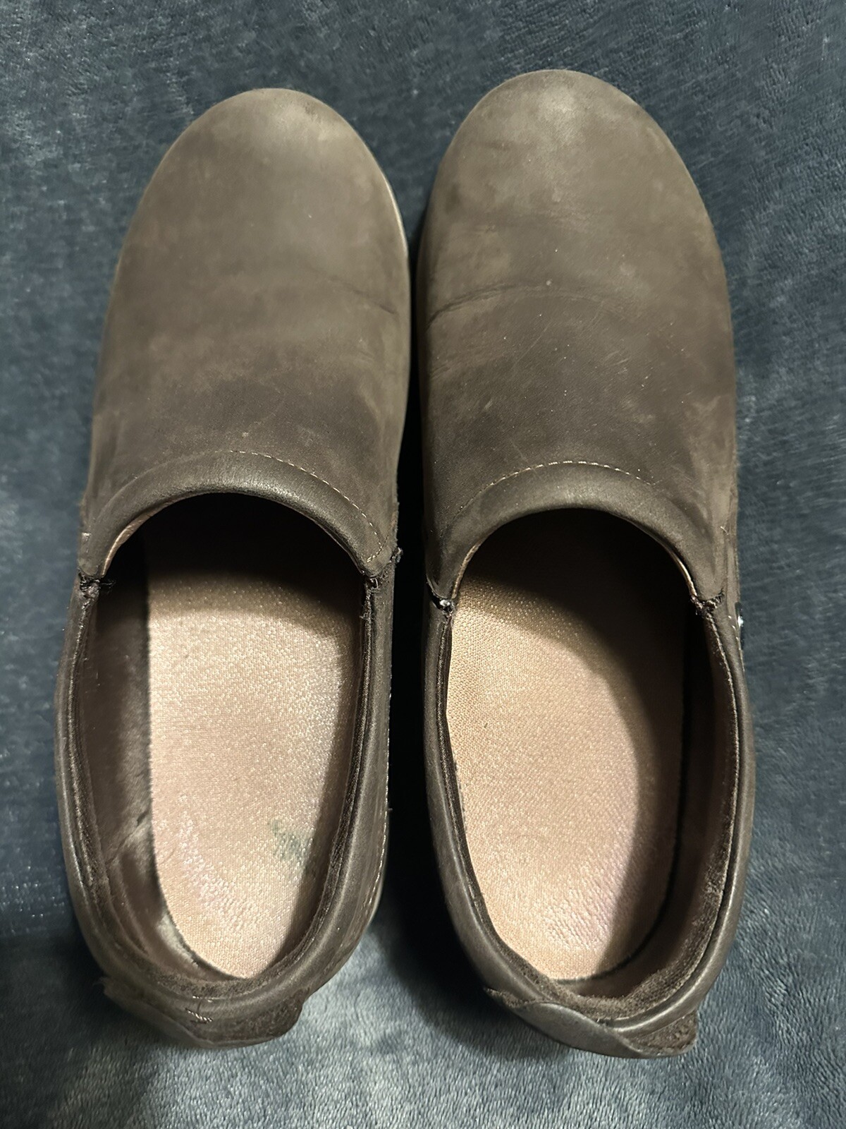 Dansko Patti Slip On Brown Milled Nubuck Vibram Sole Casual Shoes Size 38 Womens