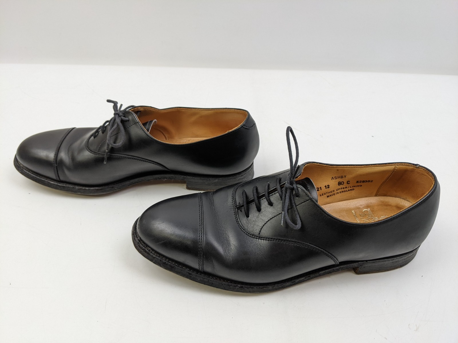 Crockett & Jones Black Leather Ashby Shoes Womens Size 12 Dress Shoes Oxford